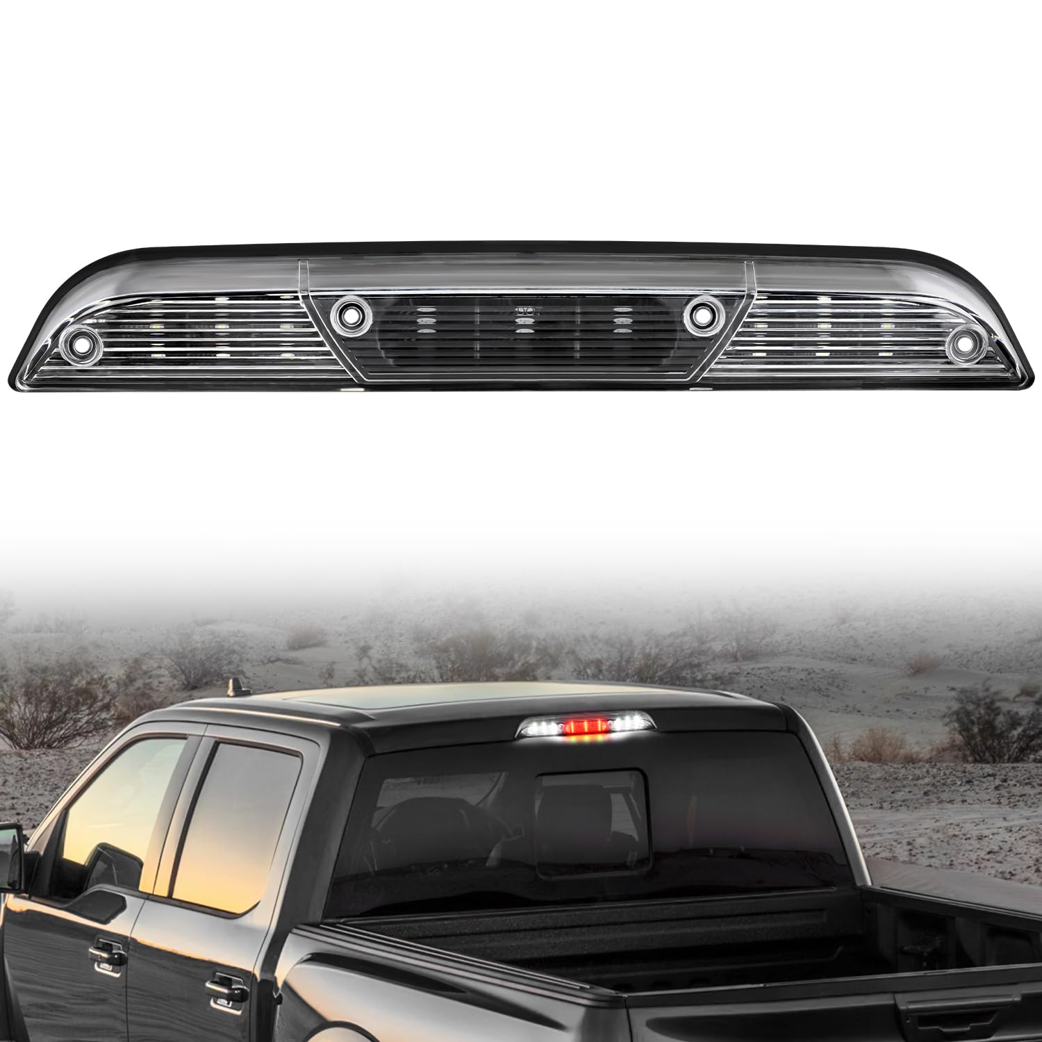 Nilight Third Brake Light Tail High Mount 3Rd Stop Cargo Reverse Lights Clear Lens Compatible With Ford F150 2015 2016 2017 2018