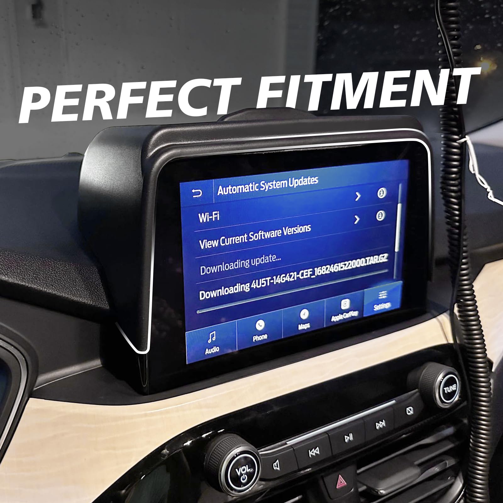 Muslogy for 2020-2024 Escape Dash Storage Box Insert Behind Screen Back 8-inch Center Console Tray Organizer Compatible with For