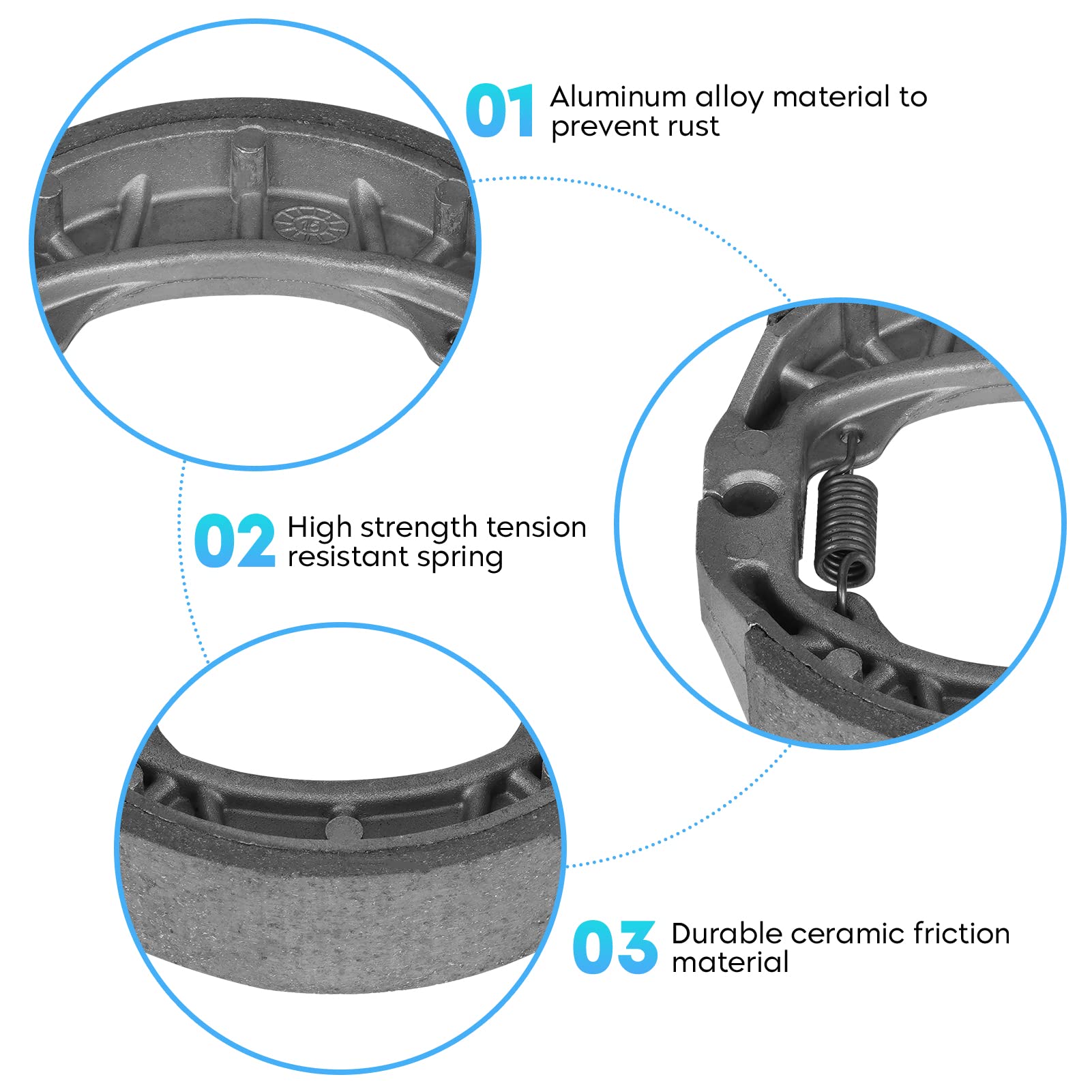 Front Brake Shoes For Honda Atc 200 200S 200E 200Es 200M 81-86, Trx 90 90Ex 90X 1993-2022, Trx125 85-88 303-1 Set