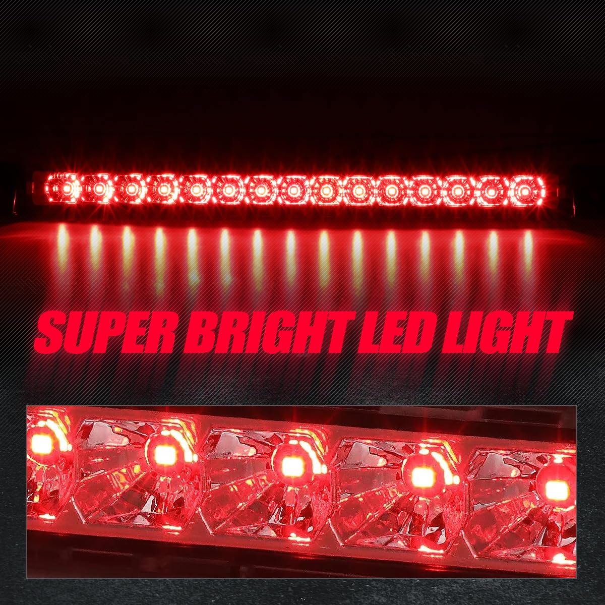 Auto Dynasty Full Led Smoked 3Rd Rear High Mount Brake Light Stop Lamp Compatible With Pathfinder Infiniti Qx4 01-04