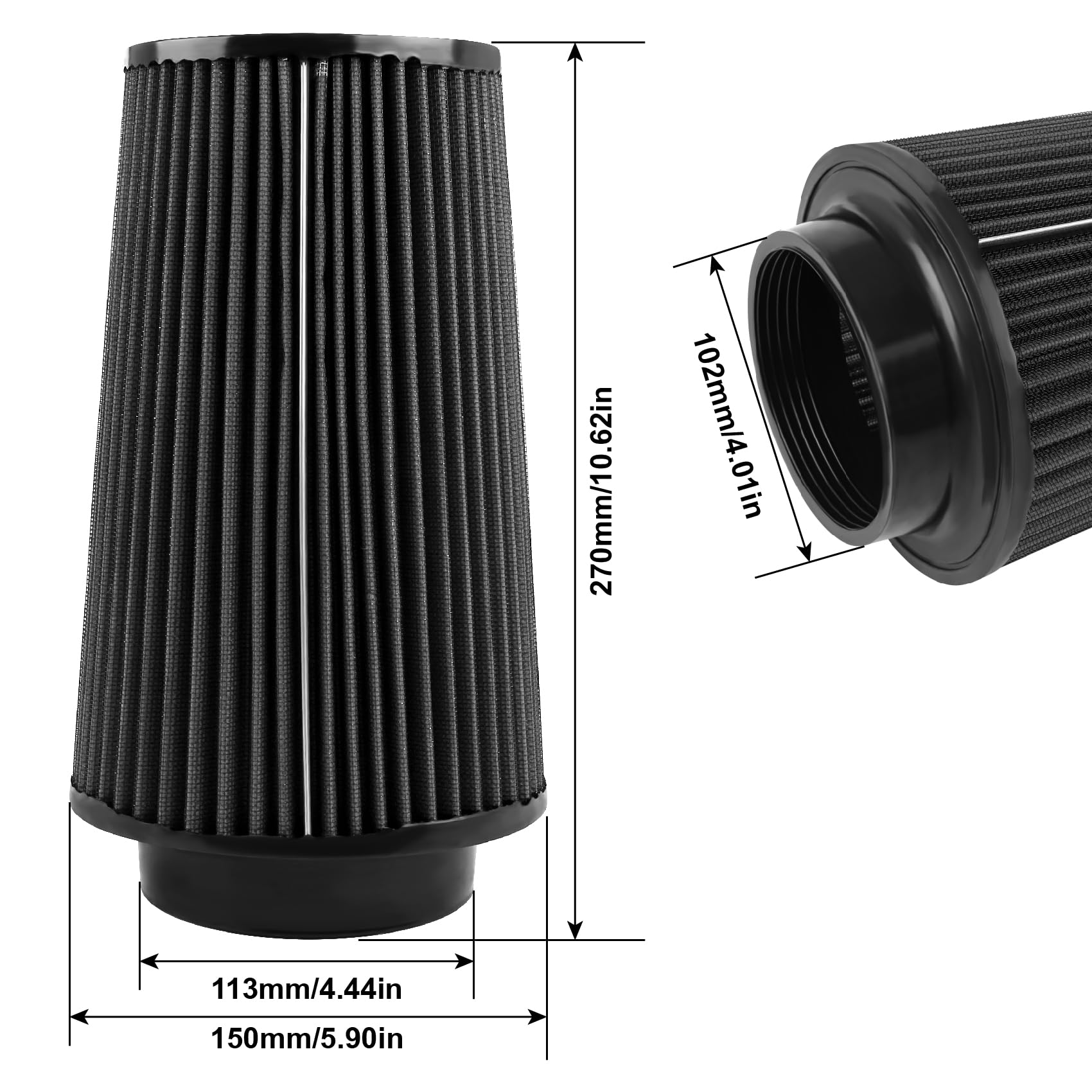 Cold Air Intake Kit for 2003-2007 Ford 6.0L F-250 F-350 Powerstroke Diesel 6.0L (Black)