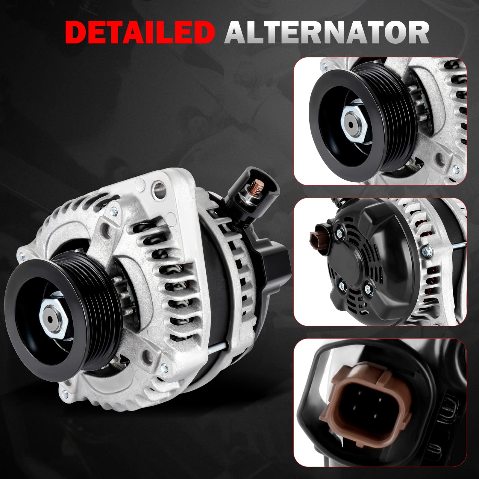 ASTOU New Alternator Fits 08-14 V6 3.5/3.7L for Honda Pilot Odyssey Ridgeline for Acura TL RL ZDX TSX MDX Replace 11391
