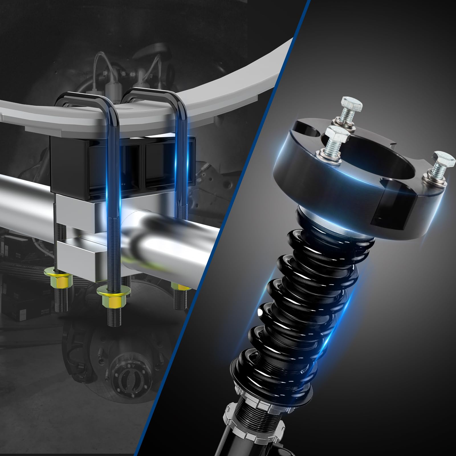 GAsupply 3F+2R Full Leveling Lift Kits for 2005-2024 Toyota Tacoma 2WD 4WD, 3 Inch Front Strut Spacers + 2 Inch Rear Blocks