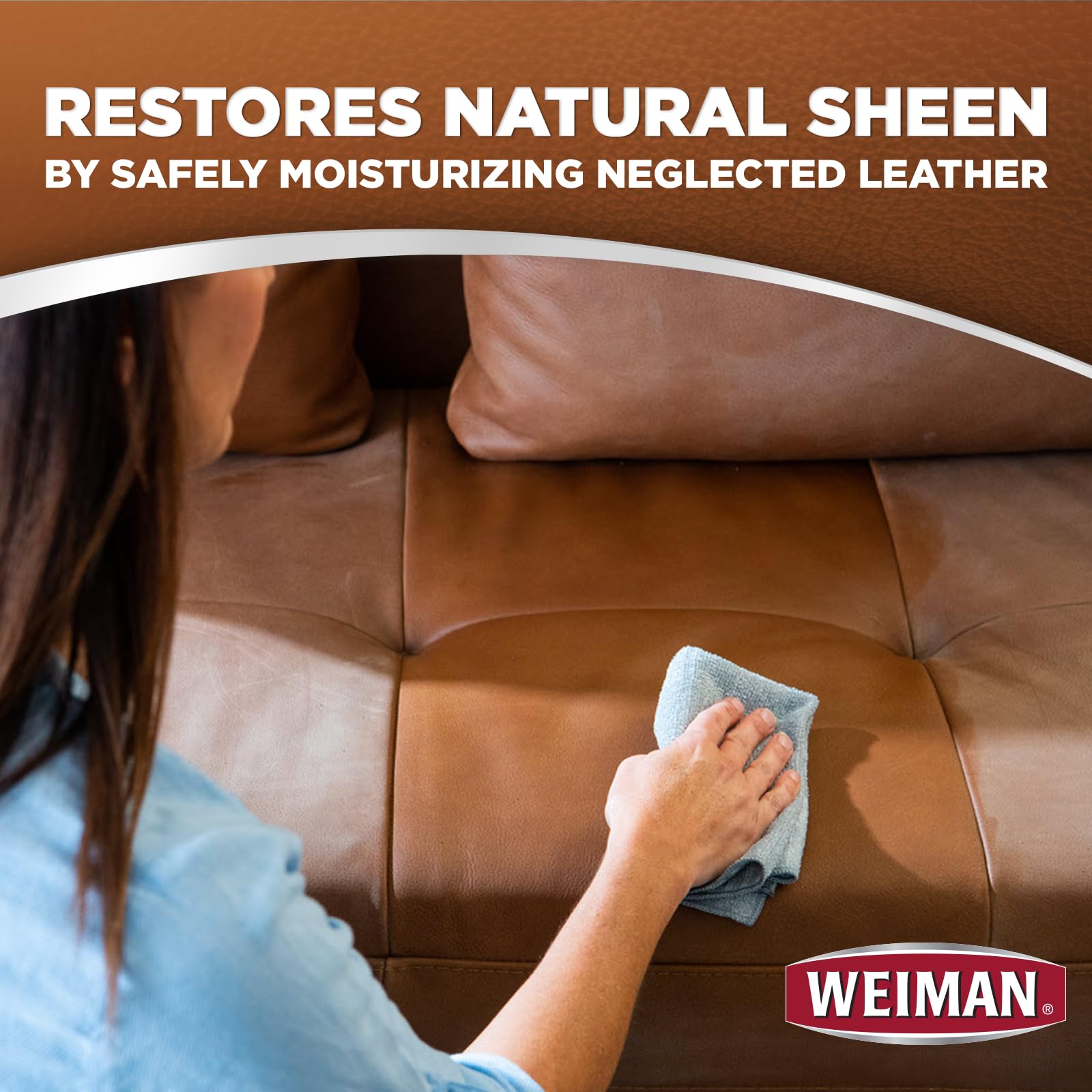 Weiman Leather Cleaner & Conditioner Wipes With UV Protection, Prevent Cracking Or Fading Of Leather Couches, Car Seats, Shoes,