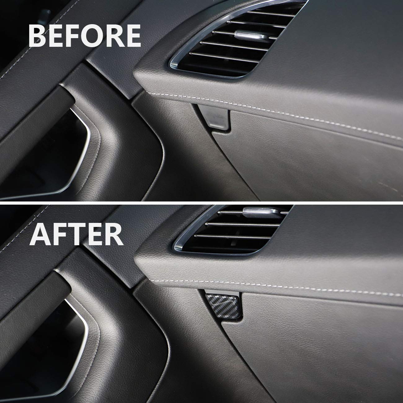 Korlot Carbon Fiber Glove Box Handle Switch Cover Trim For Chevrolet Corvette C7 2014-2019