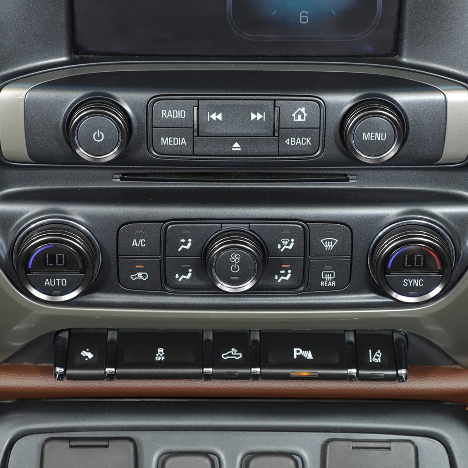 Jecar Center Console Switch Button Trim Air Conditioner Control Knob Cover For Chevy Silverado & Gmc Sierra 2014-2018, Black