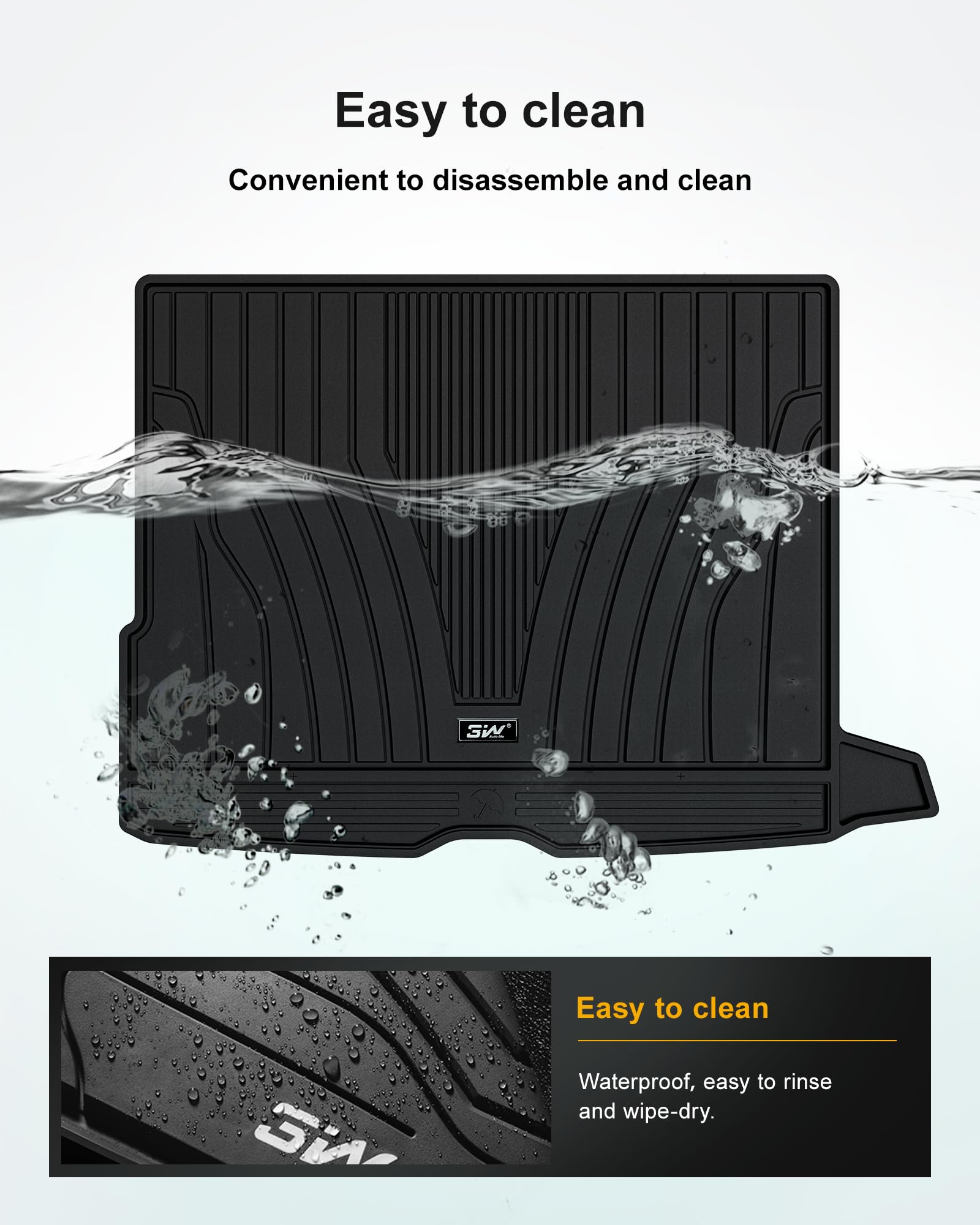 3W Cargo Liner Compatible For Benz Glc Trunk Mat 2016-2022 All Weather Custom Fit Trunk Liner For Benz Glc Heavy Duty Trunk Mat