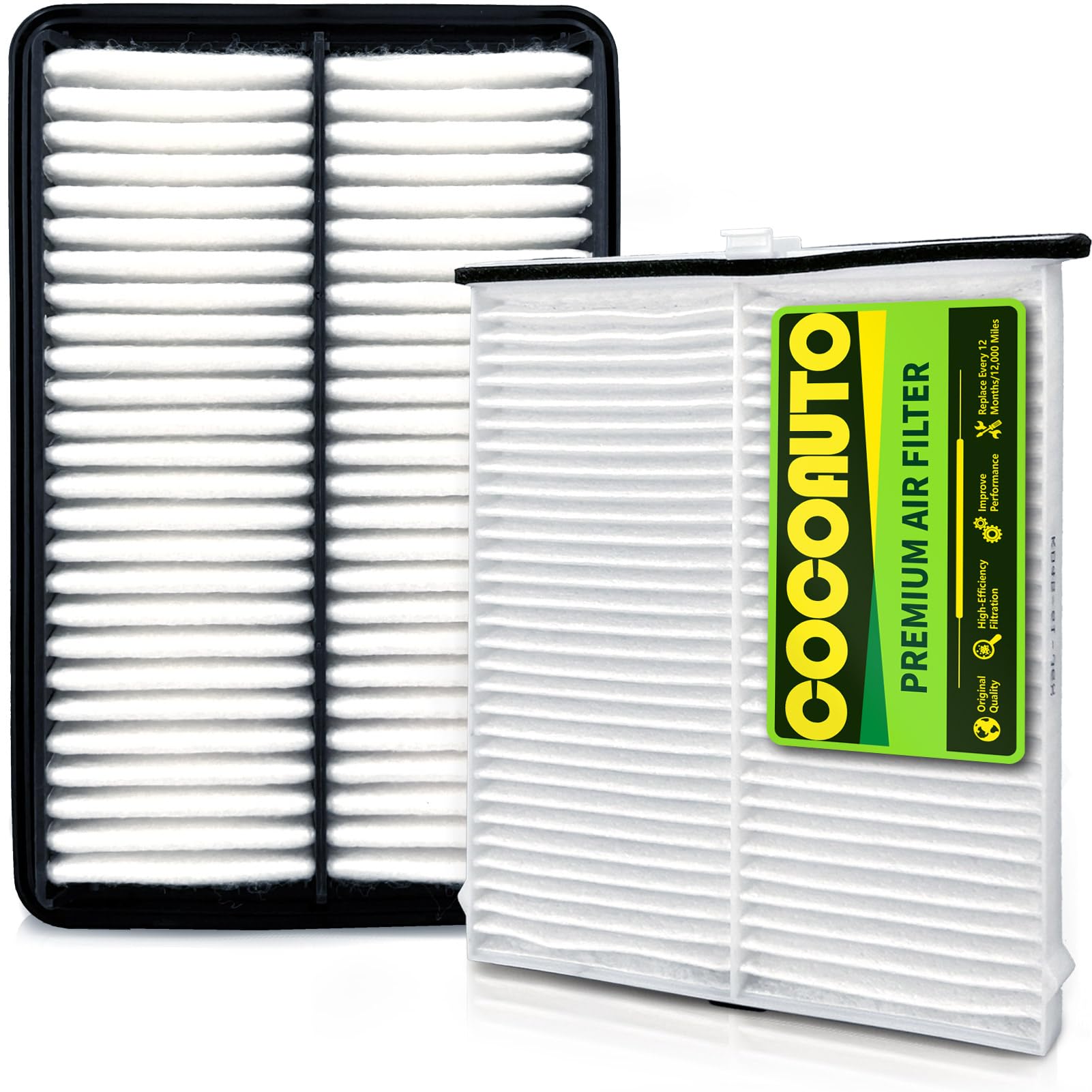 COCOAUTO Cabin & Engine Air Filter Kit for CX-5 CX5 (2013-2024) 2.0L/2.5L Naturally Aspirated Gas Only, Mazda 3 (2014-2018), Maz