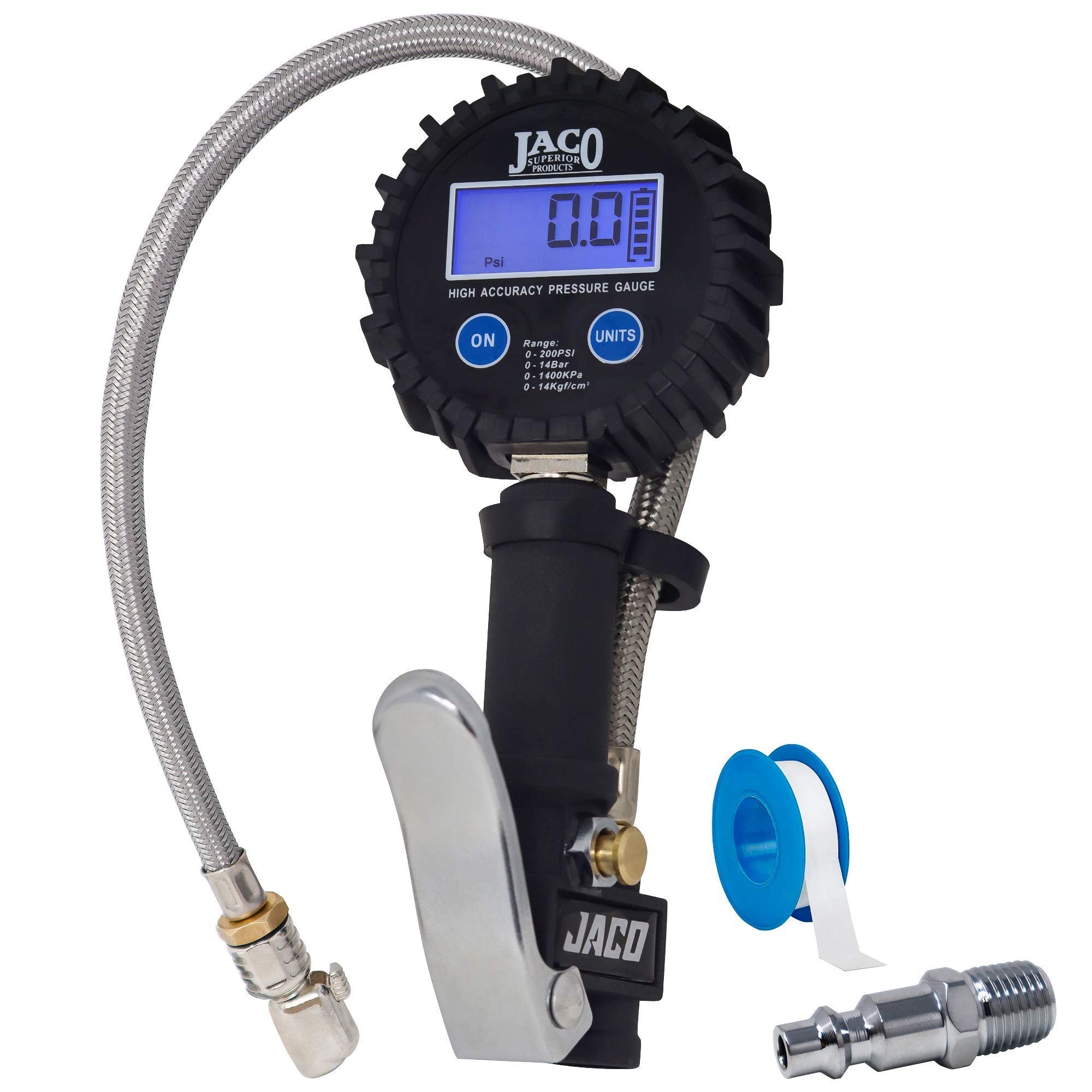 Jaco Flowpro Digital Tire Inflator With Pressure Gauge - 200 Psi