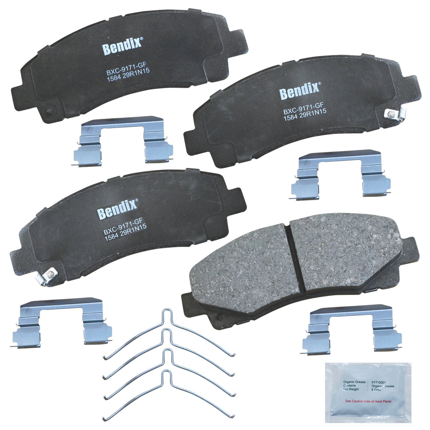 Bendix Priority1 Cfc1584 Ceramic Front Brake Pads For Acura Tl 2014-2009, Tlx 2020-2015, Honda Ridgeline 2014-2006