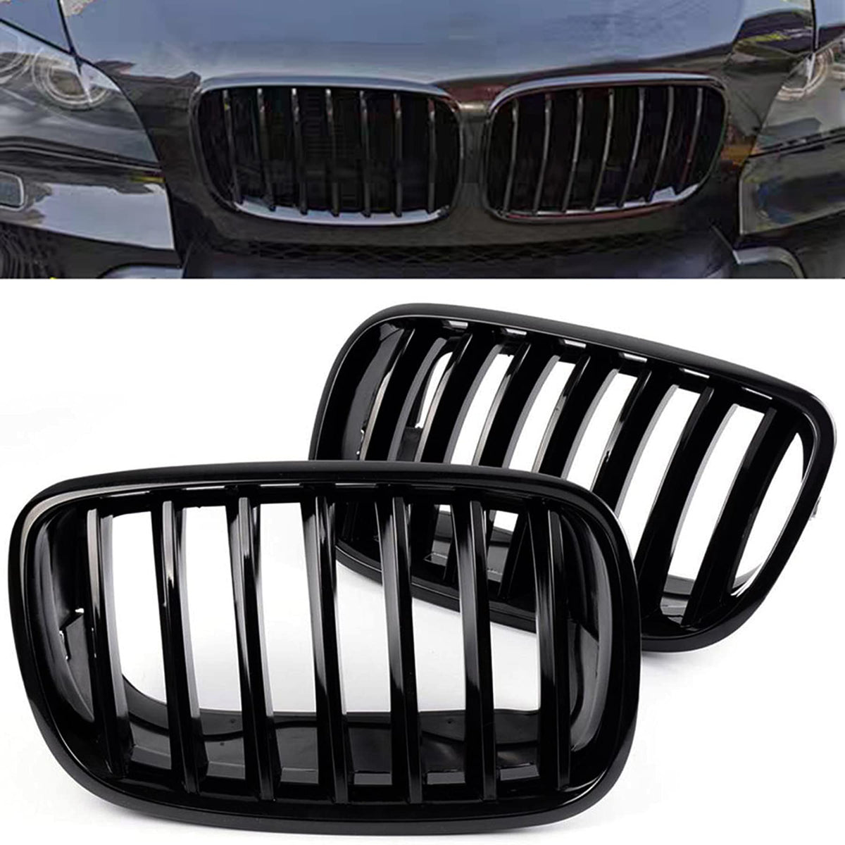 BILLDIO Front Grille For 2007-2014 BMW X5 E70 X6 E71