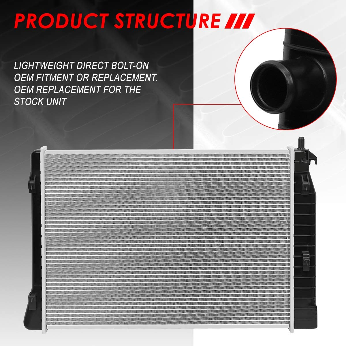 Auto Dynasty Radiator Compatible With 97-04 Chevrolet Corvette 5.7L At, Dpi 1885 Factory Style 1-Row Cooling Radiator, Aluminum