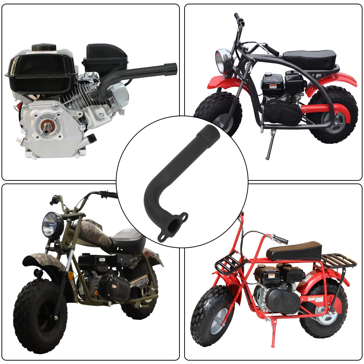 Yoxufa Upgrade 212 Exhaust Header Pipe Compatible With Predator 196Cc 224Cc 6.5Hp Engine Coleman Ct200U Ct200U-Ex Bt200X Kt196 B