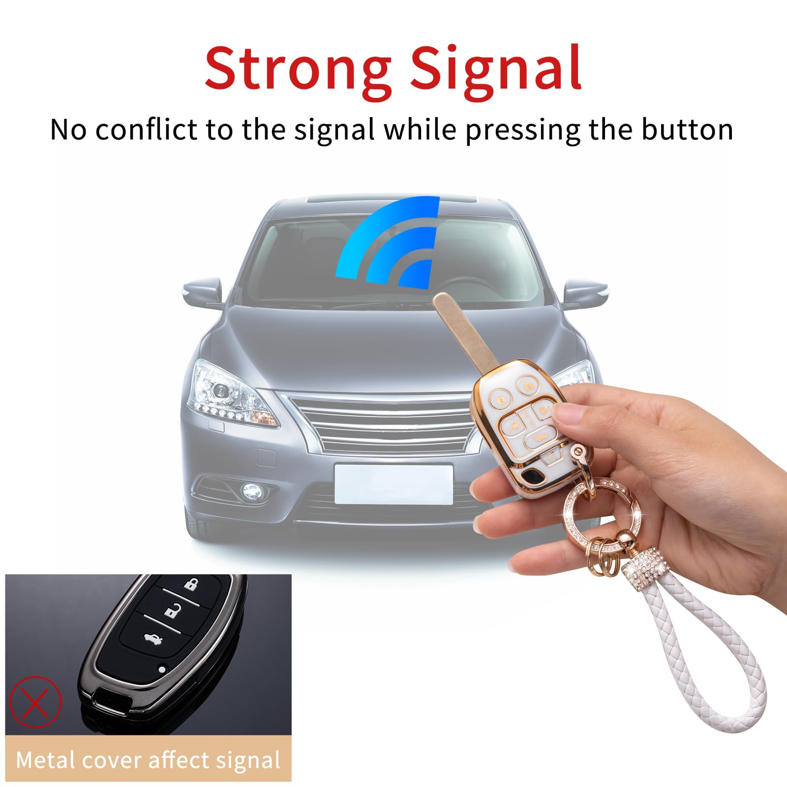 Gematay For Honda Key Fob Cover, Key Case Shell Compatible With Honda Odyssey 2011 2012 2013(N5F-A04Taa) Smart Key Protector