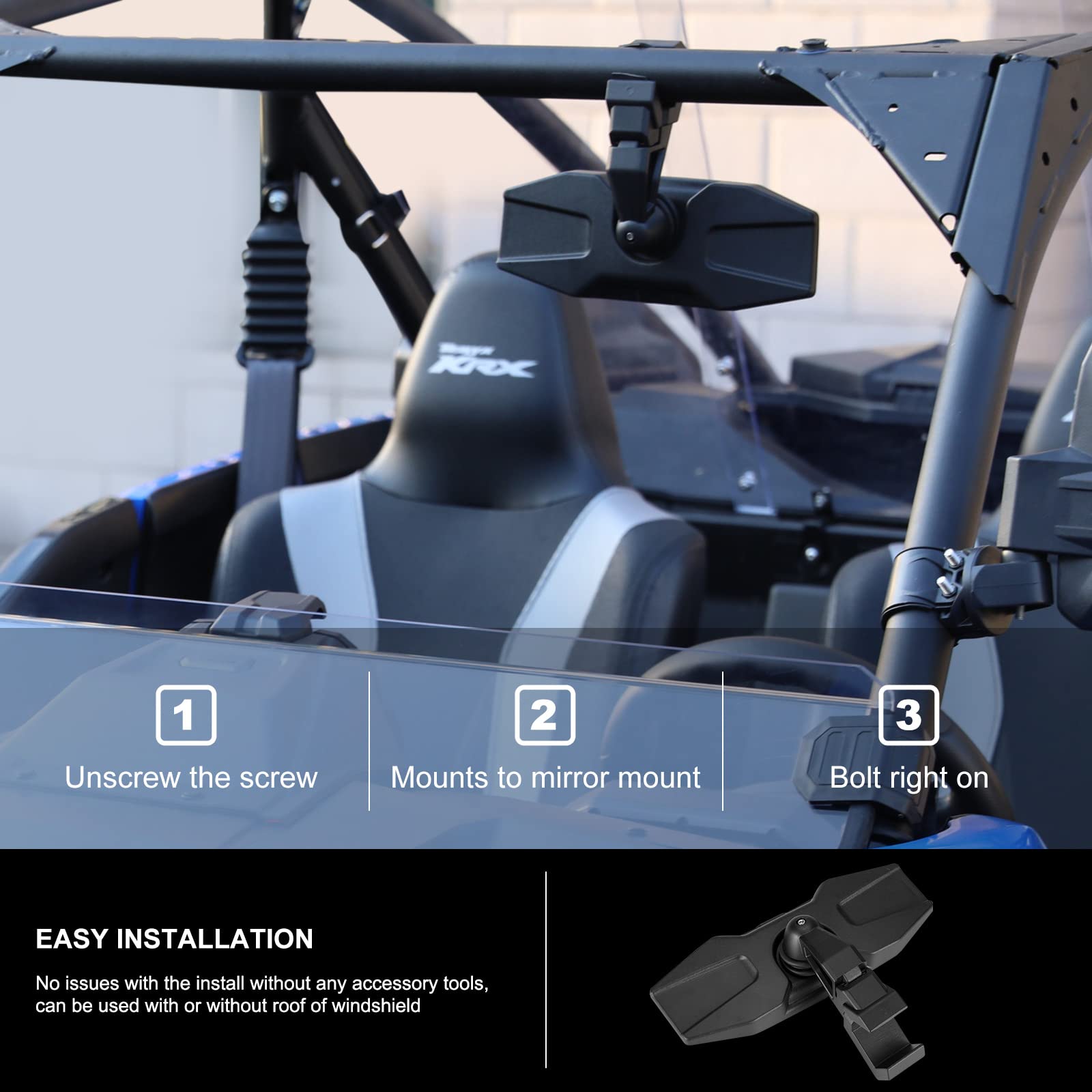 Kiwi Master Rear View Center Mirror Compatible For Kawasaki Teryx Krx 1000 Mule Accessories Rearview Racing Convex Mirror ?99994-1175