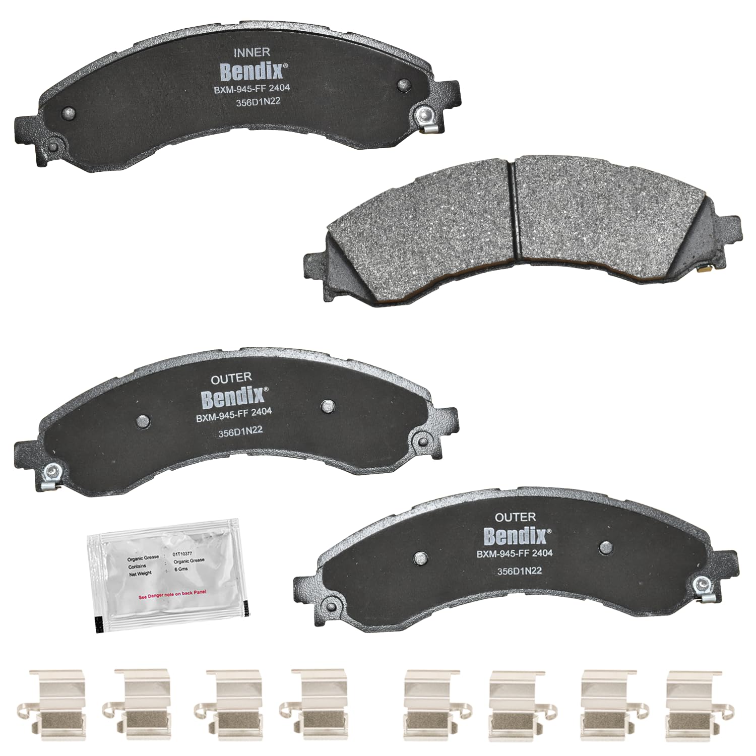 Bendix Priority1 Cfm2404 Semi-Metallic Front Brake Pads For Select Models Chevrolet Express 2500,Express 3500,Express 4500,Gmc S