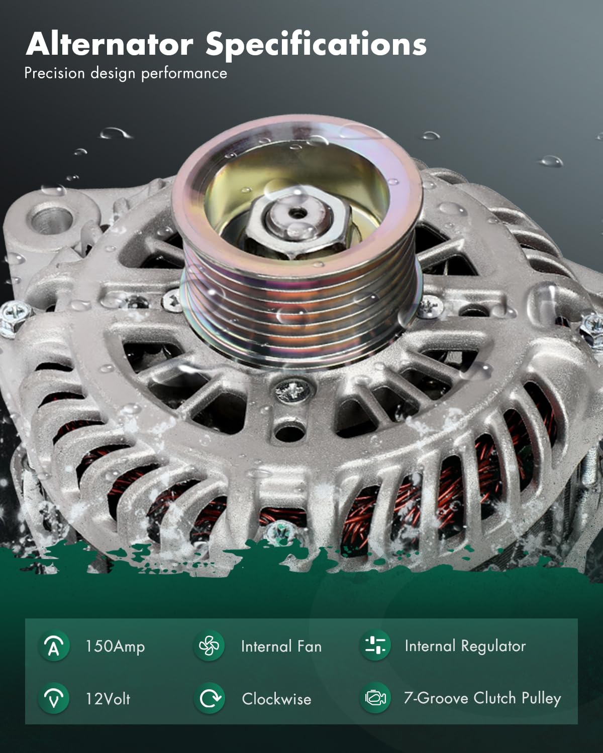 SCITOO Alternator Fits for Nissan 350Z 07-09, 370Z 09-10 & for Infiniti M35 09-10, Q50 14-15, Q70 14-19, 3.5L 3.7L- 12V 150Amp C