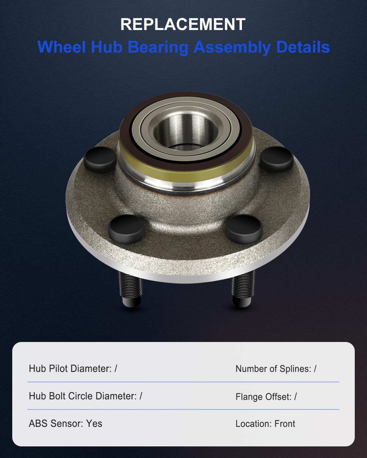 ECCPP Front Wheel Hub Bearing Assembly 5 Lugs w/ABS RWD Compatible with 2005-2014 Chrysler 300 2008-2014 Dodge Challenger 2006-2