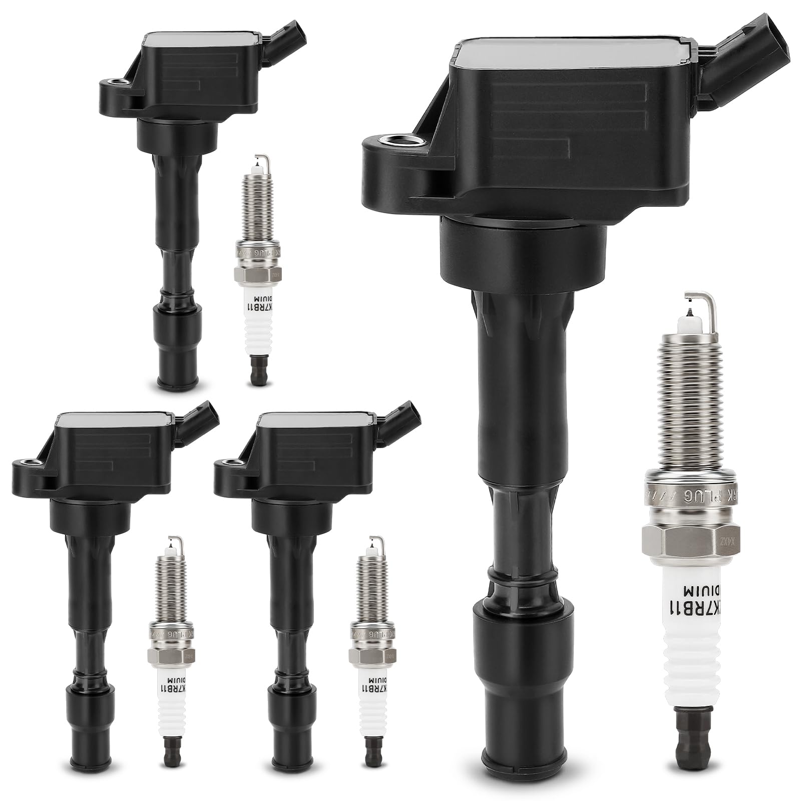 Uf816 Ignition Coil & 9723 Double Iridium Spark Plug For Hyundai 16-20 Elantra,18-21 Kona,15-19 Sonata,19-21 Veloster/Kia 17-22