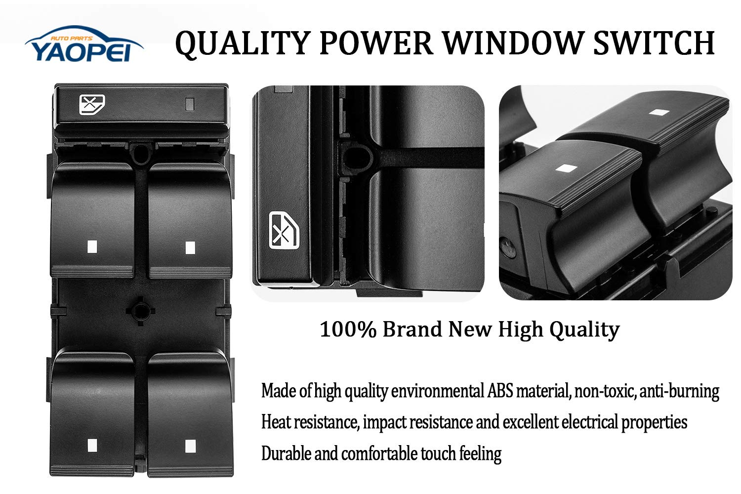 Driver Side Master Power Window Switch For 2007-2013 Chevrolet Chevy Silverado Gmc Sierra Traverse Hhr 1500 2500Hd 3500Hd Yukon Buick 25789692 20945129 D1954F129 D1954F
