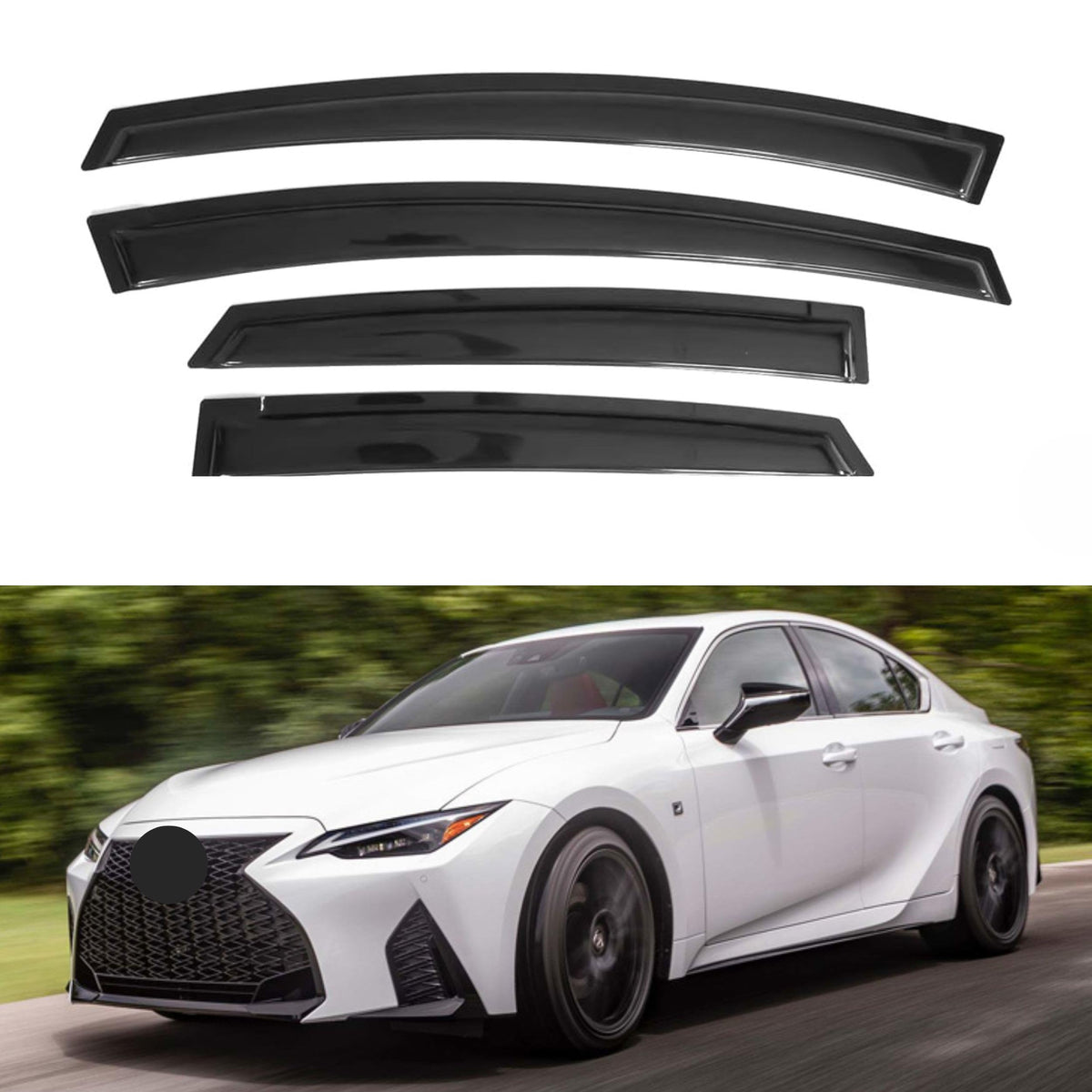 Ig Window Visor For Lexus Is300 Is350 Is500 2021-2023, Rain Guard Tape-On Extra Durable Sun Wind Side Vent Window Deflector, 202
