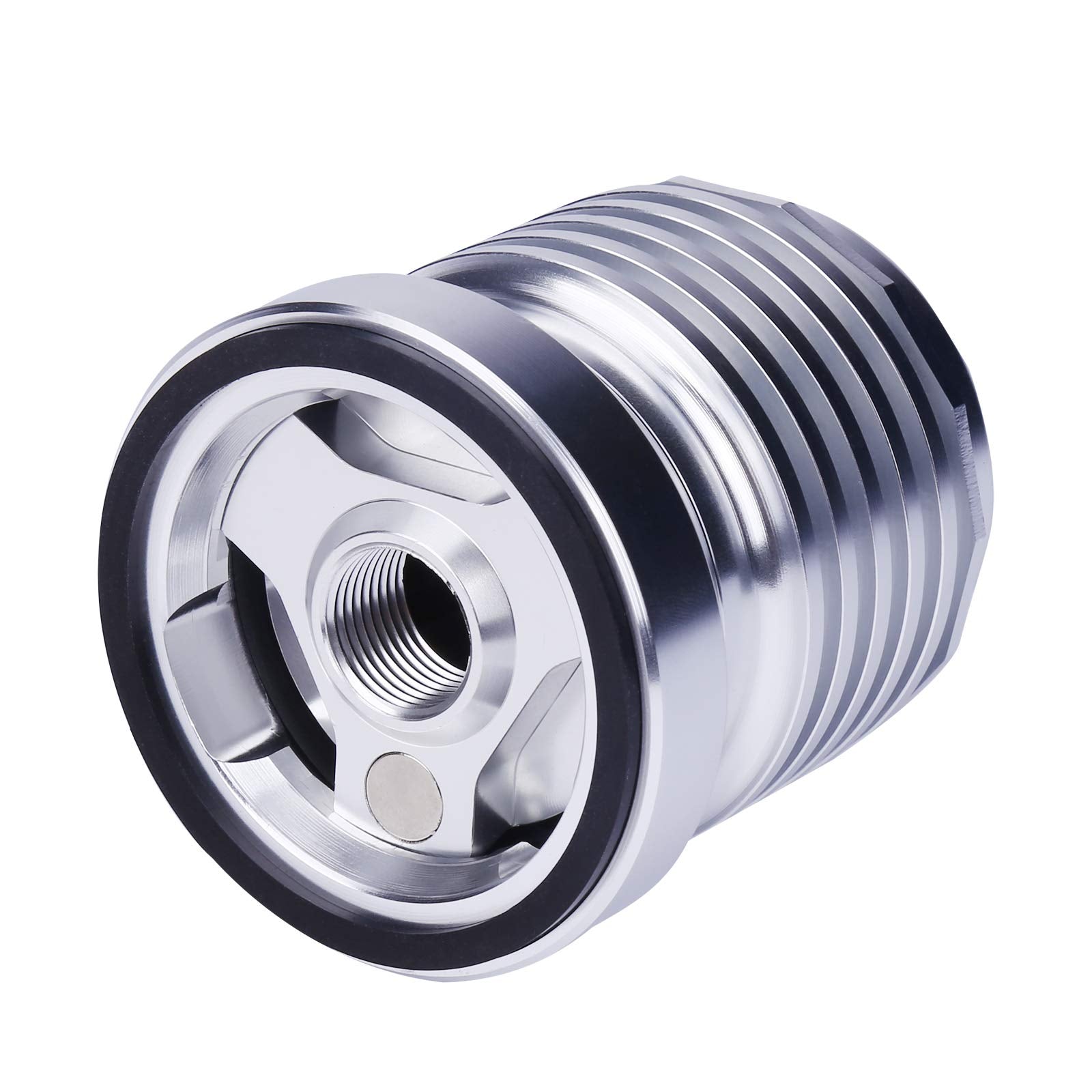 AZUMKA Motorcycle Racing Oil Filter - Stainless Steel, Reusable, Large Size, Fits Harley Davidson Touring Twin Cam, Silver