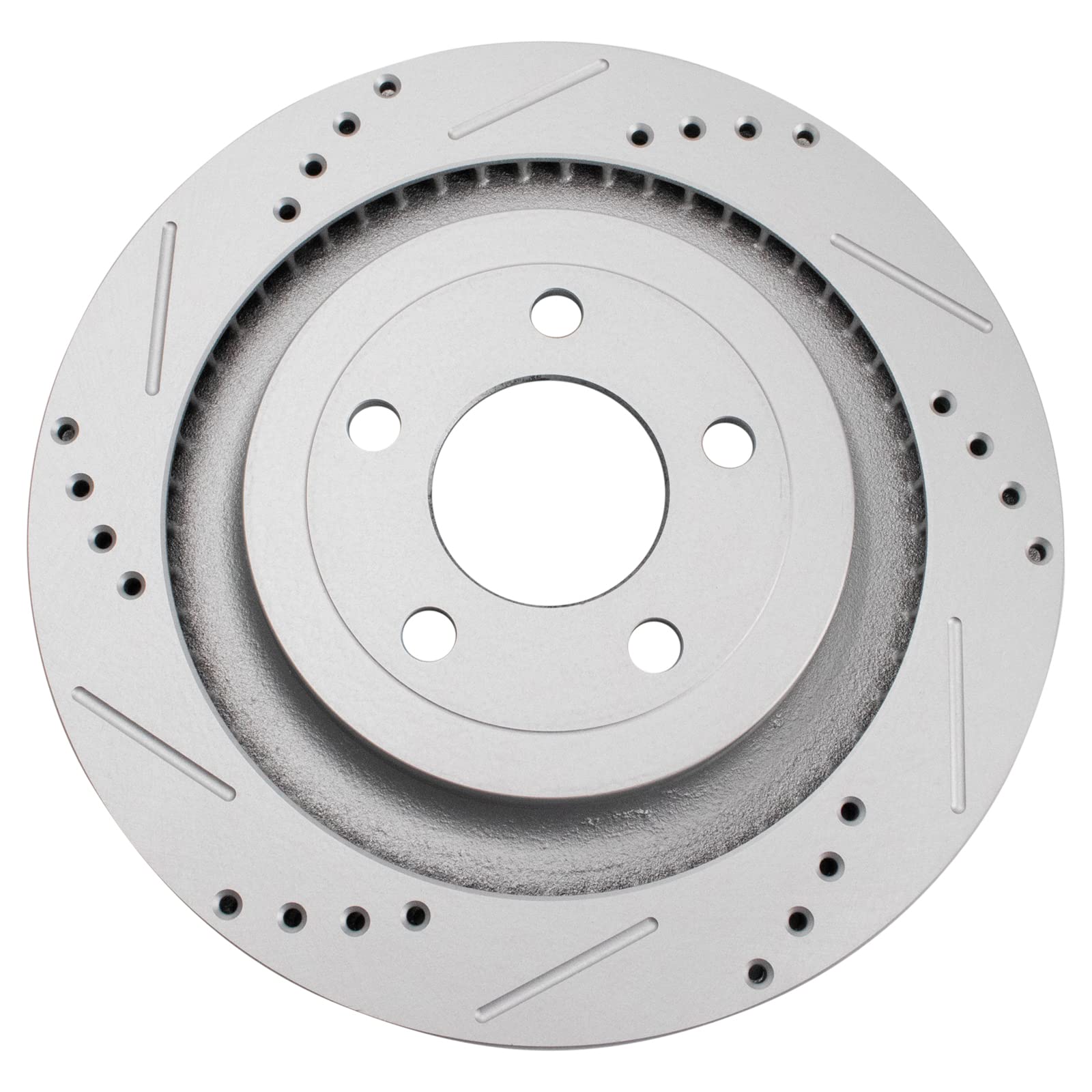 Trq Rear Performance Brake Rotors Set Premium G-Coated Cross Drilled & Slotted Compatible With 2015-2023 Ford Mustang