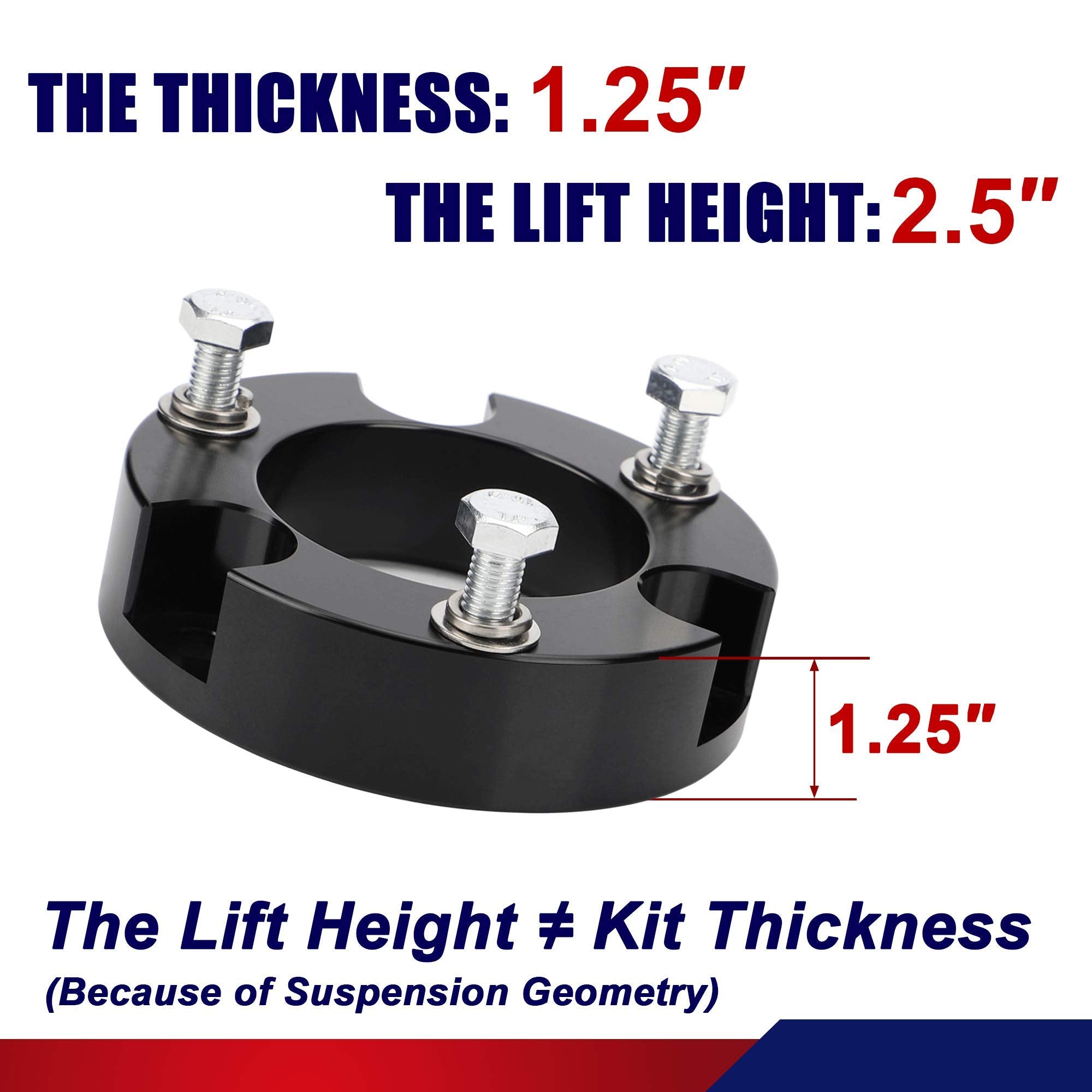 2.5 Inch Leveling Kits For 2005-2023 Tacoma, 2003-2023 4Runner, 2007-2015 Fj Curiser, Front Strut Spacers 2.5'' Lift Kit Compati