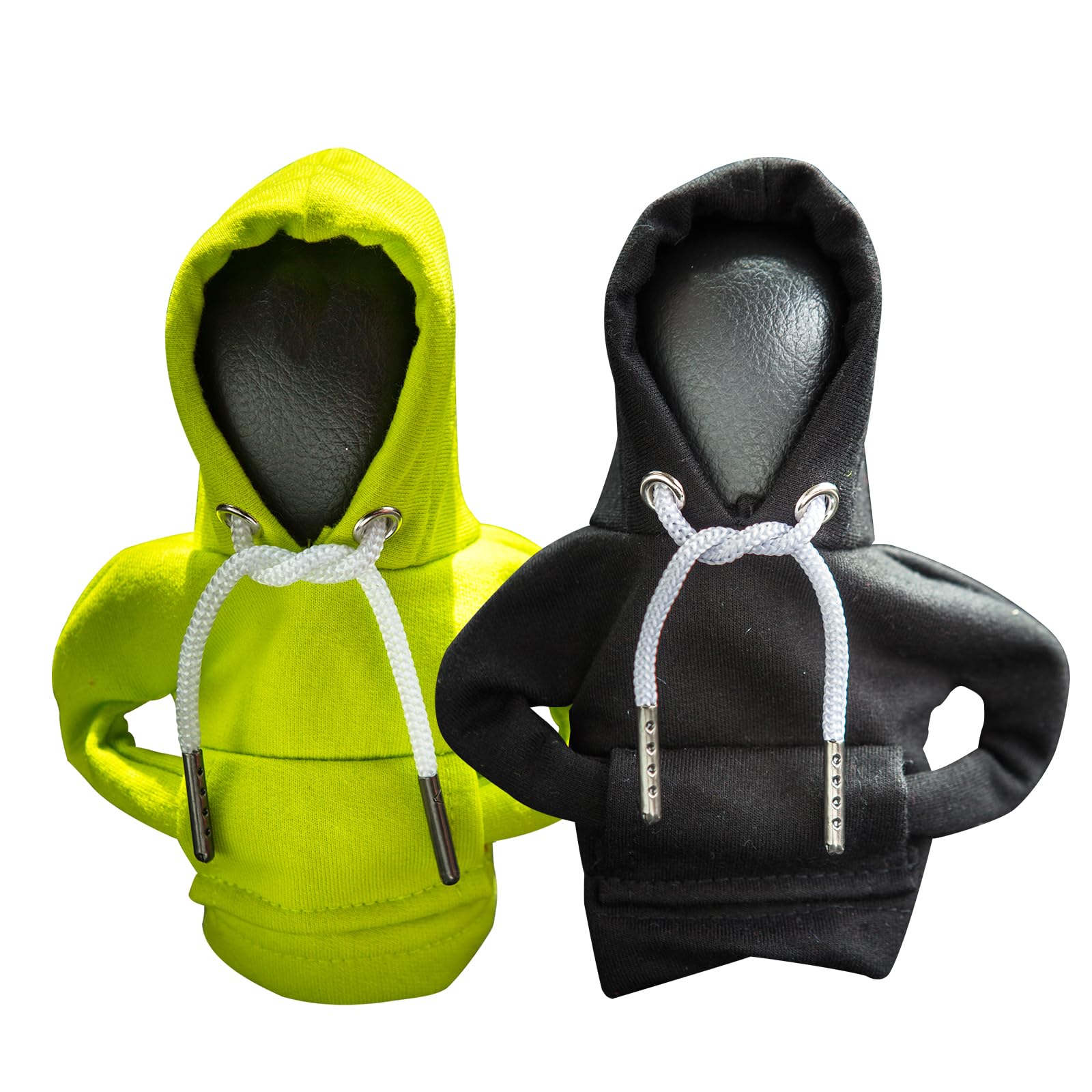 Ecdream 2Pcs Car Shift Knob Hoodie,Gear Shift Hoodie,Funny Sweater Hoodie For Gearshift,Automotive Interior Accessories(Green An