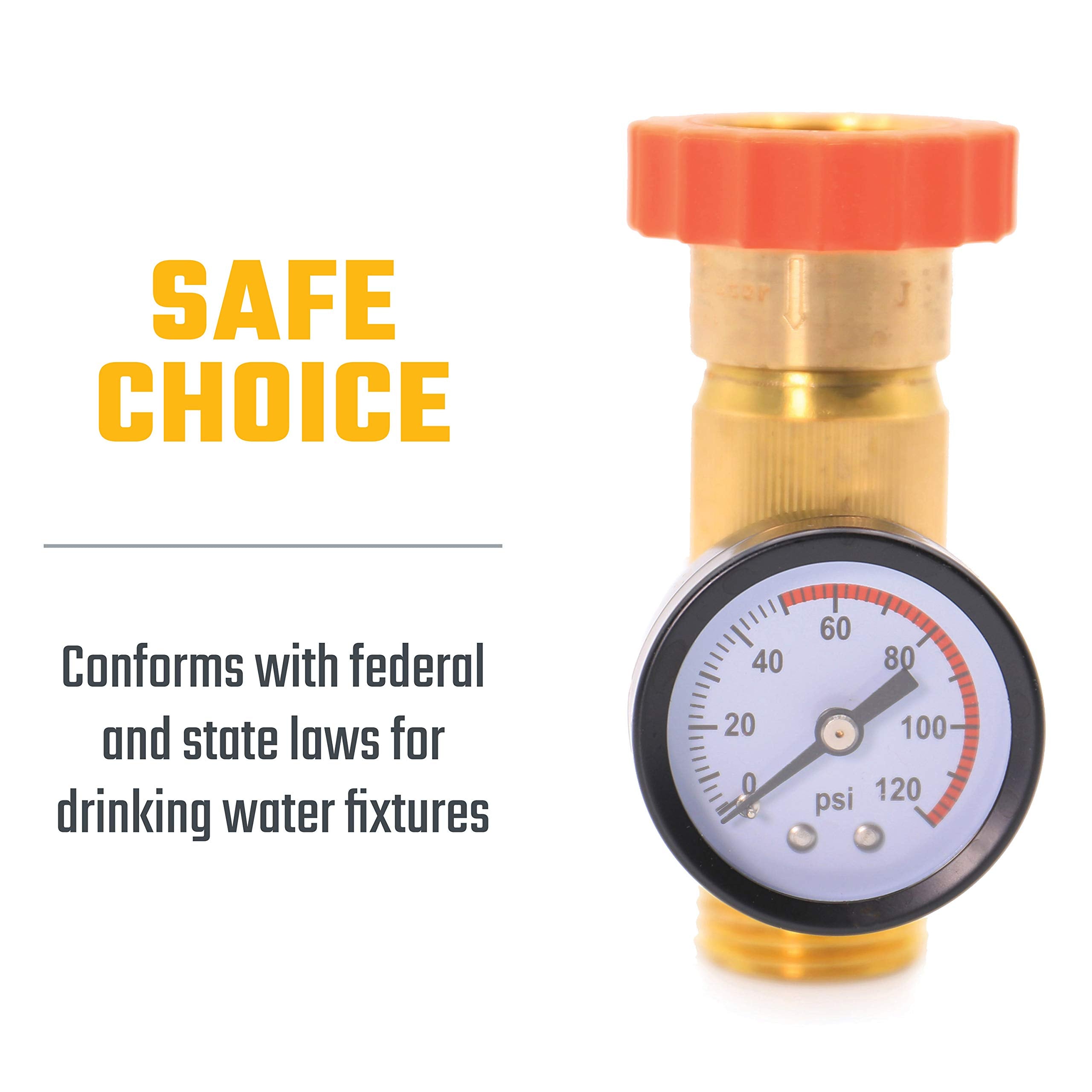 Valterra A01-1124Vp Brass Water Regulator / Gauge Combo (Carded)