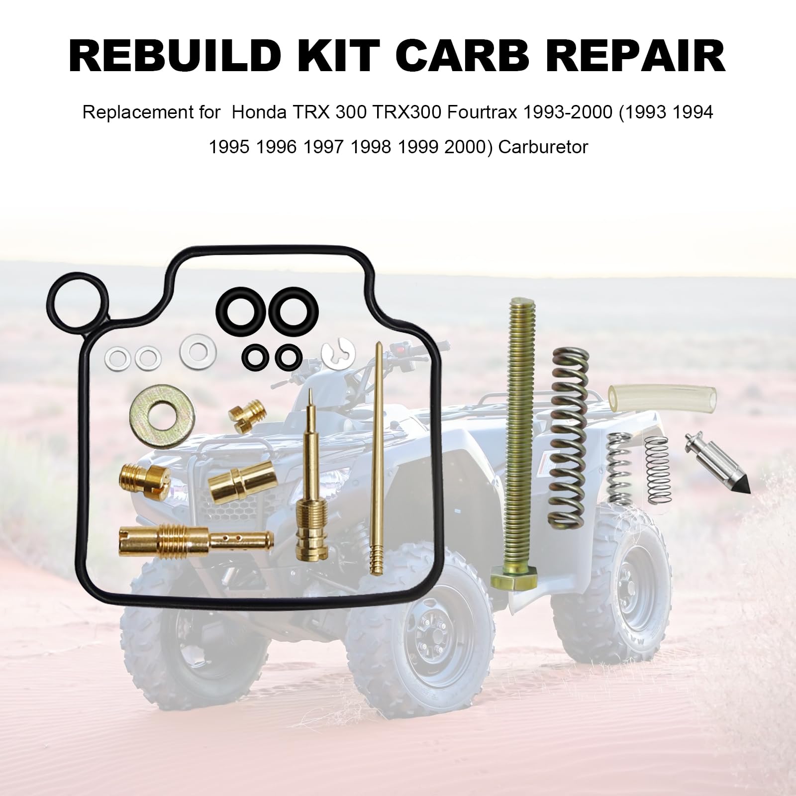 Anxingo Carburetor Repair Carb Rebuild Kit Replacement For Honda Fourtrax 300 Trx 300 Trx300 Trx300Fw 1993-2000