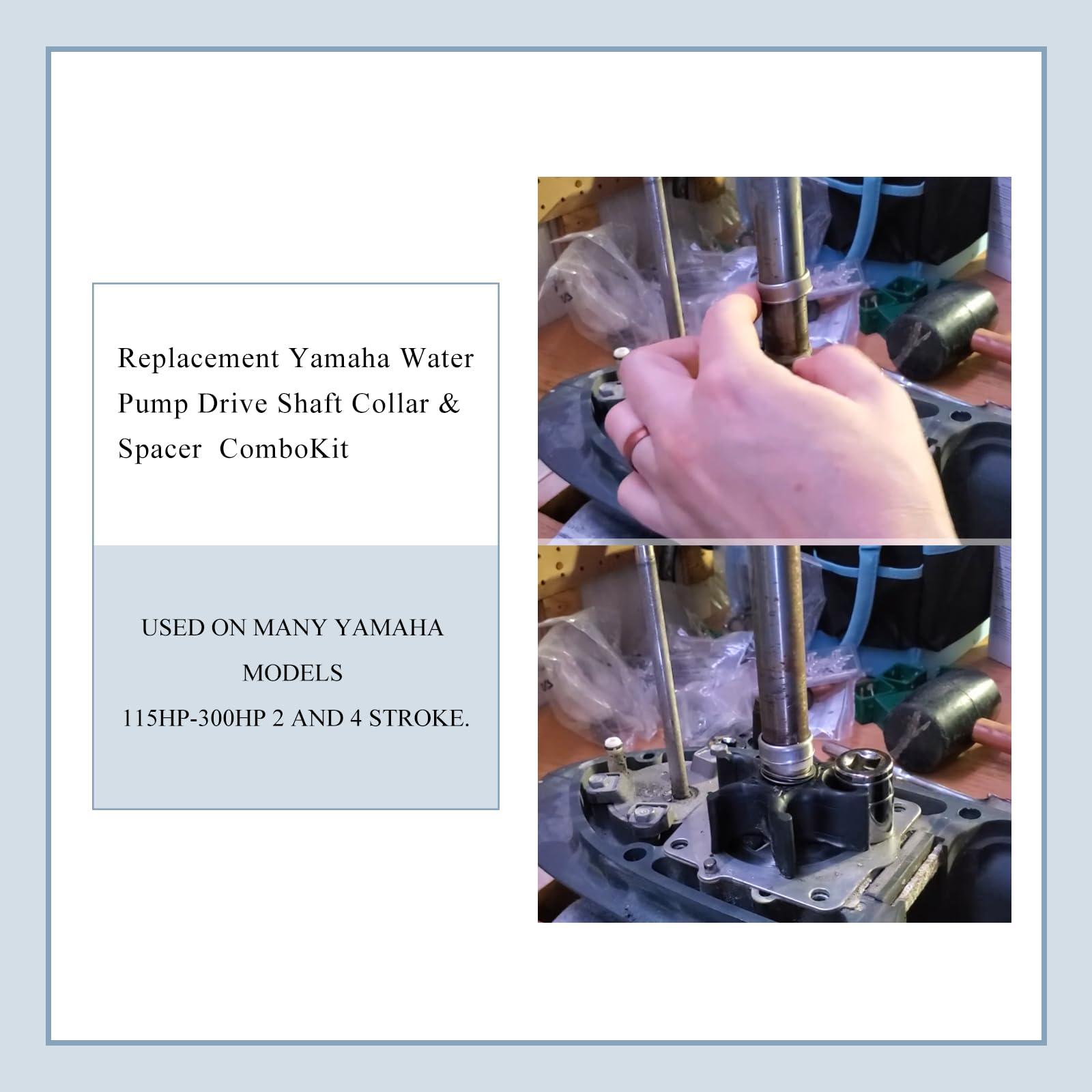 New Replacement Yamaha Outboard Water Pump Drive Shaft Collar Part #61A-45527-00-00, Spacer Part #61A-45538-00-00, Fit For Mercury 225 Efi (4-Stroke), Yamaha 2-Stroke 115Hp-300Hp, 4-Stroke 115Hp-225Hp