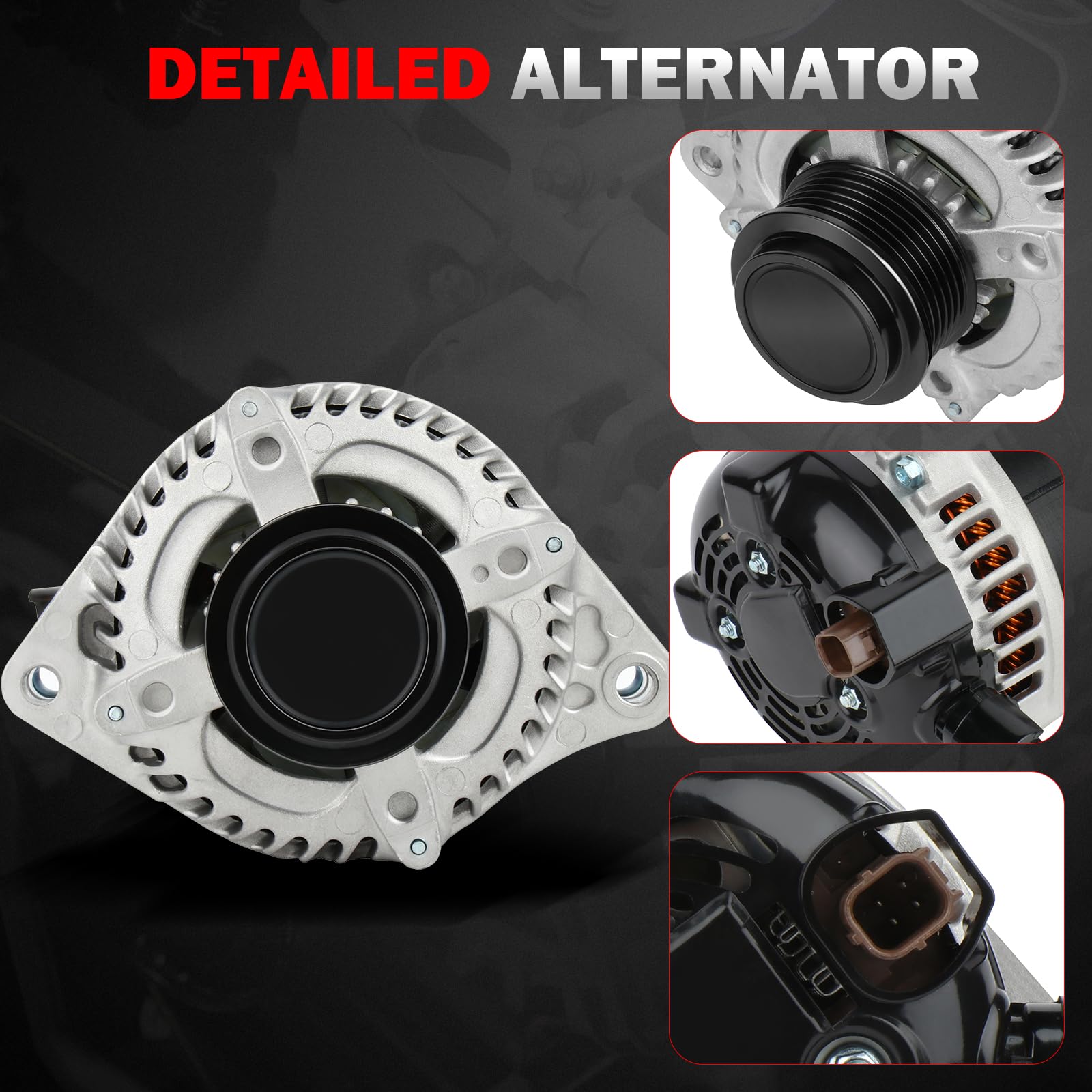 V6 3.5L 130Amp Astou New Alternator Replacement For Honda Odyssey 2011 2012 2013, Pilot 2012 2013 2014, Ridgeline 2012 2013 2014