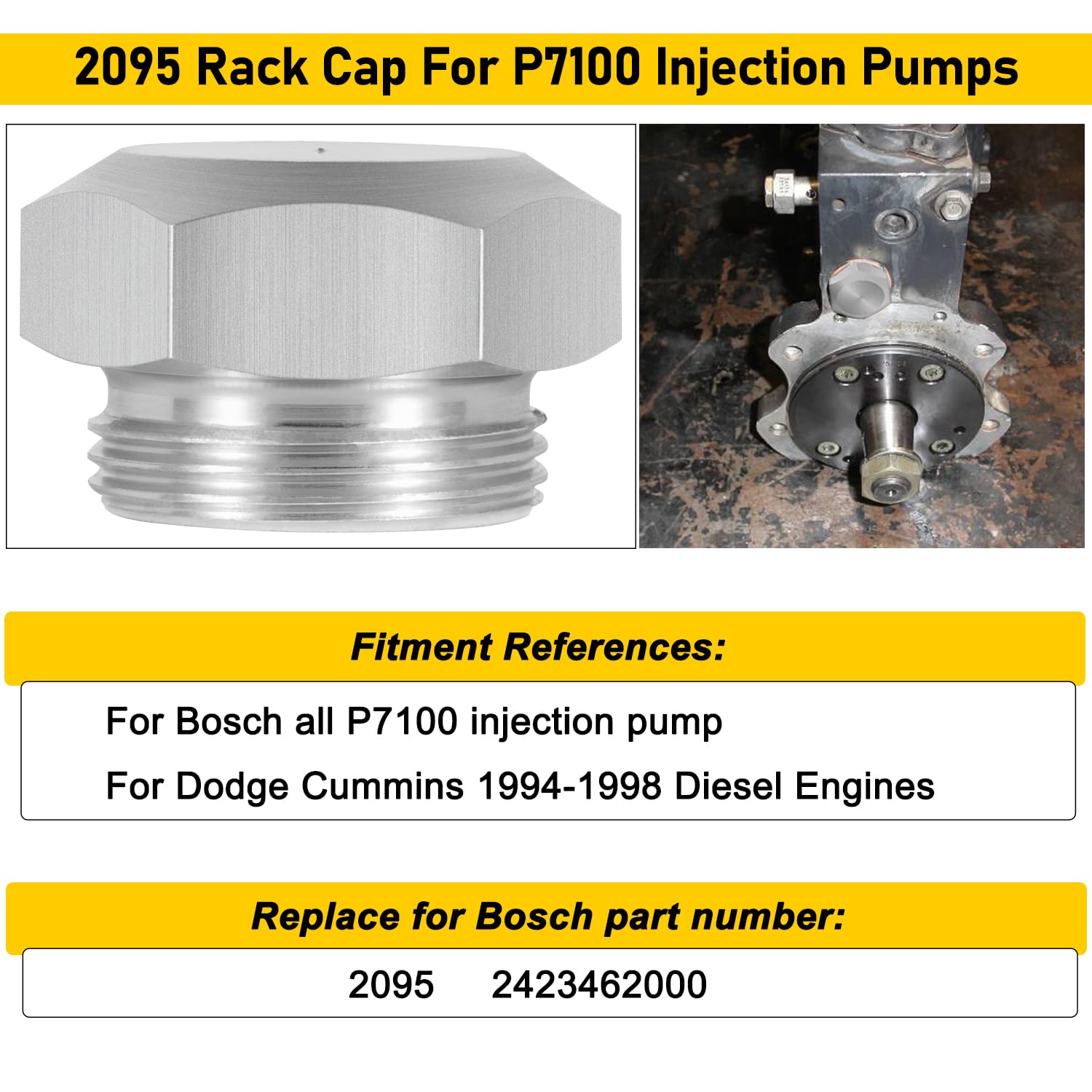 Hy35W Hx35W Hx40W Adjustable Boost Elbow Controller & 2095 Rack Cap Rack Plug For Dodge Cummins 1994-1998, P7100 Injection Pumps