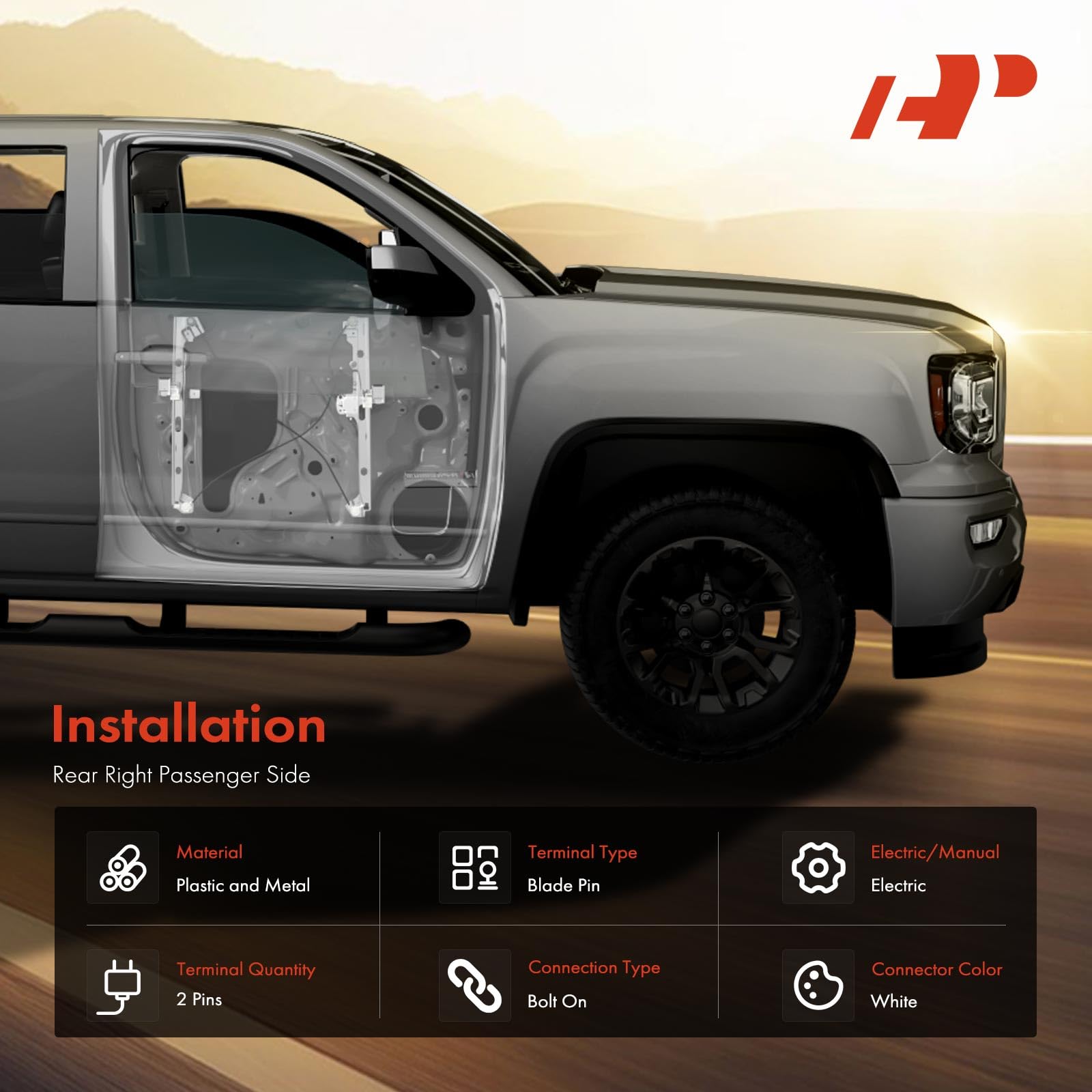 A-Premium Power Window Regulator With Motor Replacement For Chevrolet Silverado Suburban 1500 2500 2000-2006 Gmc Sierra Cadillac