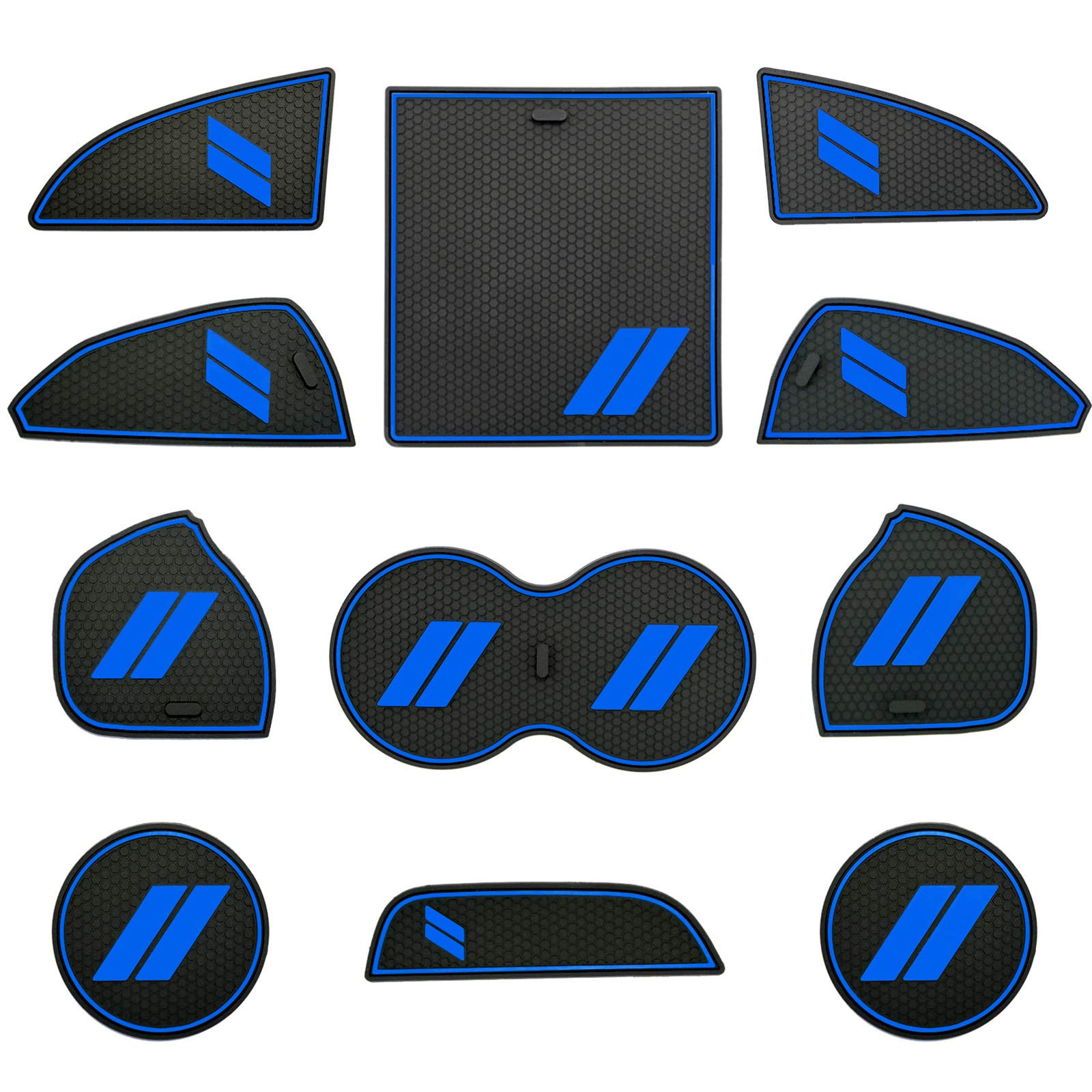 Hamsam For Dodge Challenger Accessories 2015-2021 Anti Dust Cup Holder Inserts, Door Pocket Liners And Center Console Liner Mats