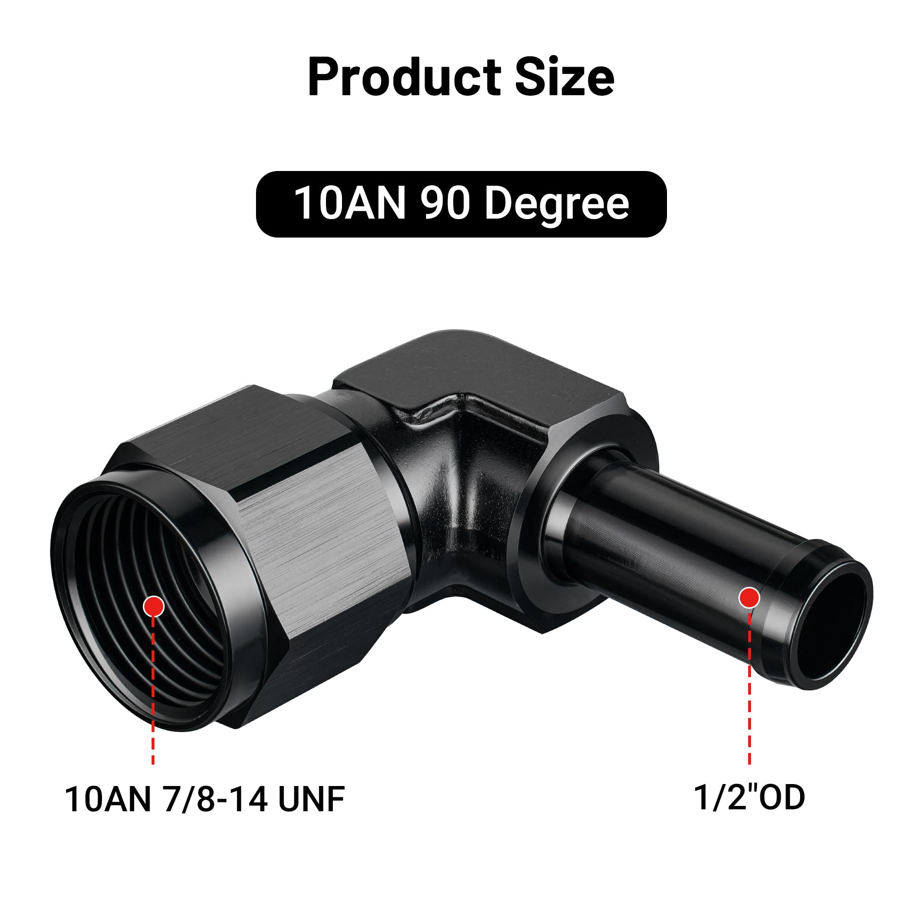 Evil Energy 10An Female To 1/2'' Barb Hose Fitting 90 Degree Swivel