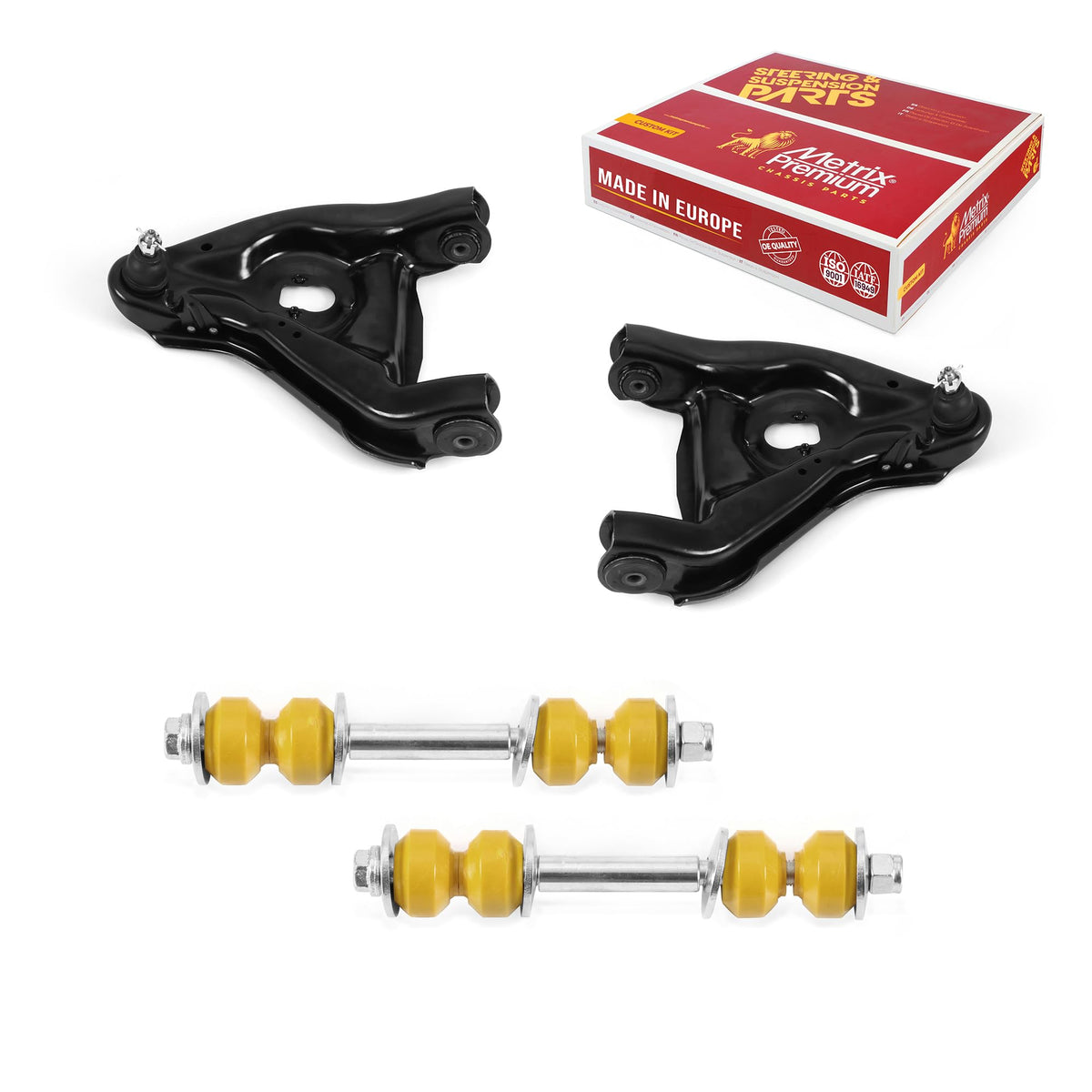 Metrix Premium Chassis Parts - 4 Pc Front L/R Lower Control Arm & Front Sway Bar Stabilizer End Link Kit Fits 92-99 Chevrolet C1