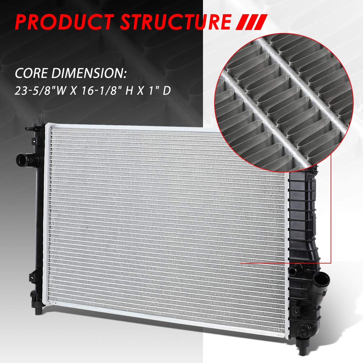 Auto Dynasty Radiator Compatible With 09-11 Chevy Aveo5/Pontiac G3 Swift+ At, Dpi 13097 Factory Style 1-Row Cooling Radiator, Al