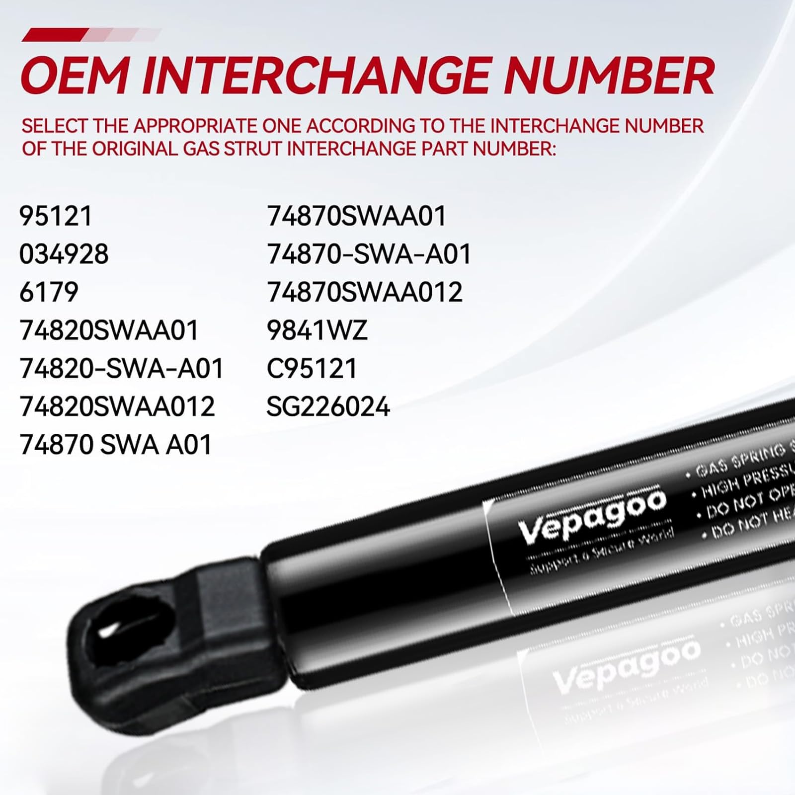 Vepagoo 6179 Rear Hatch Lift Gate Strut For 2007-2011 Honda Cr-V Base/Ex/Ex-L/Lx/Se Sport Utility 4-Door Liftgate Tailgate Shock