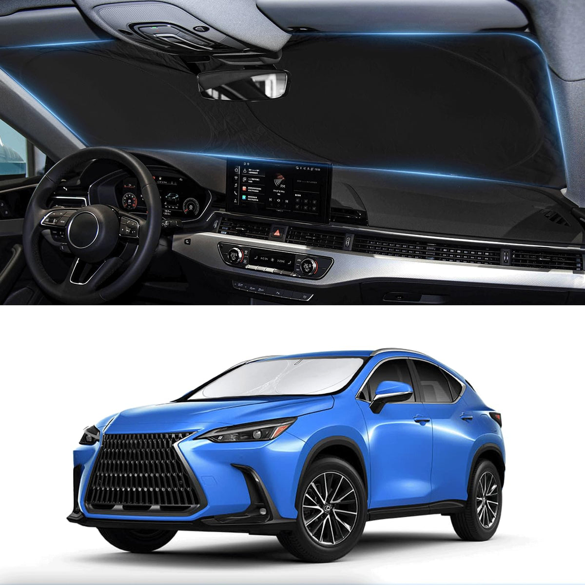 Custom Fit Nx Nx250 Windshield Sunshade For 2015-2022-2024 2025 Lexus Nx350 Nx350H Nx450H Accessories Front Window Shades Cover