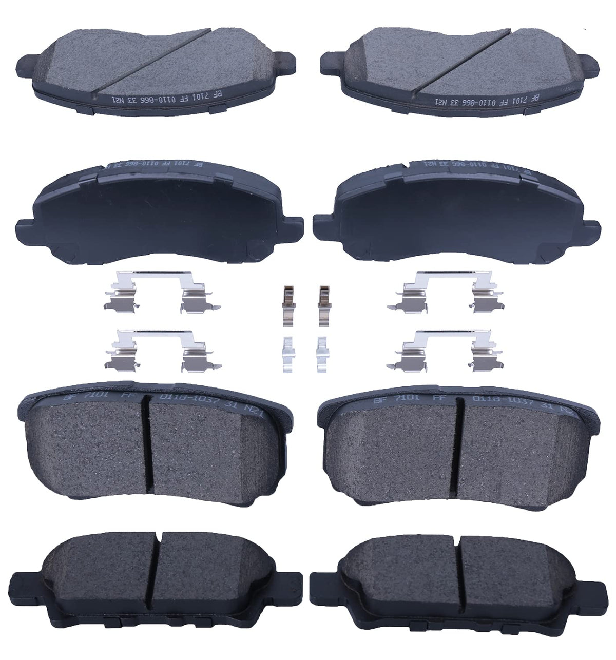 EXPPOWER Replacement for Front Rear Brake Pads Ceramic CHRYSLER 200 2011/2012/2013/2014,SEBRING 2007/2008/2009/2010, DODGE AVENG