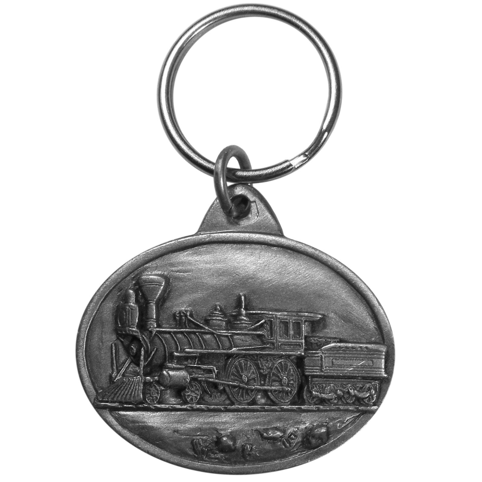 Siskiyou Kr47 Steam Locomotive Antiqued Key Chain, Grey