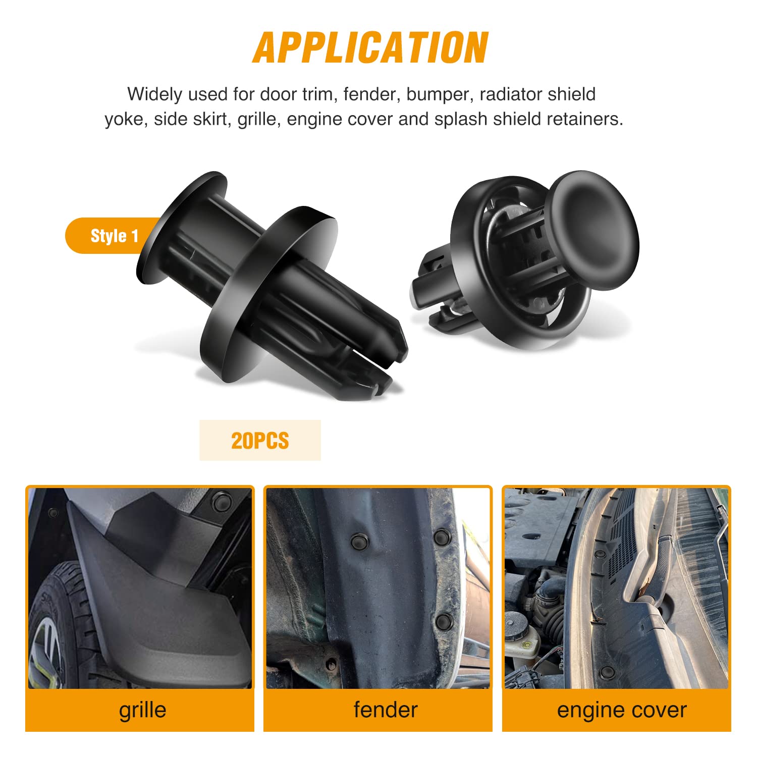 Gooacc 130Pcs Car Bumper Retainer Clips & Nylon Fasteners Push Retainer Kit 6 Most Popular Sizes With 1 Fastener Remover Car Fen