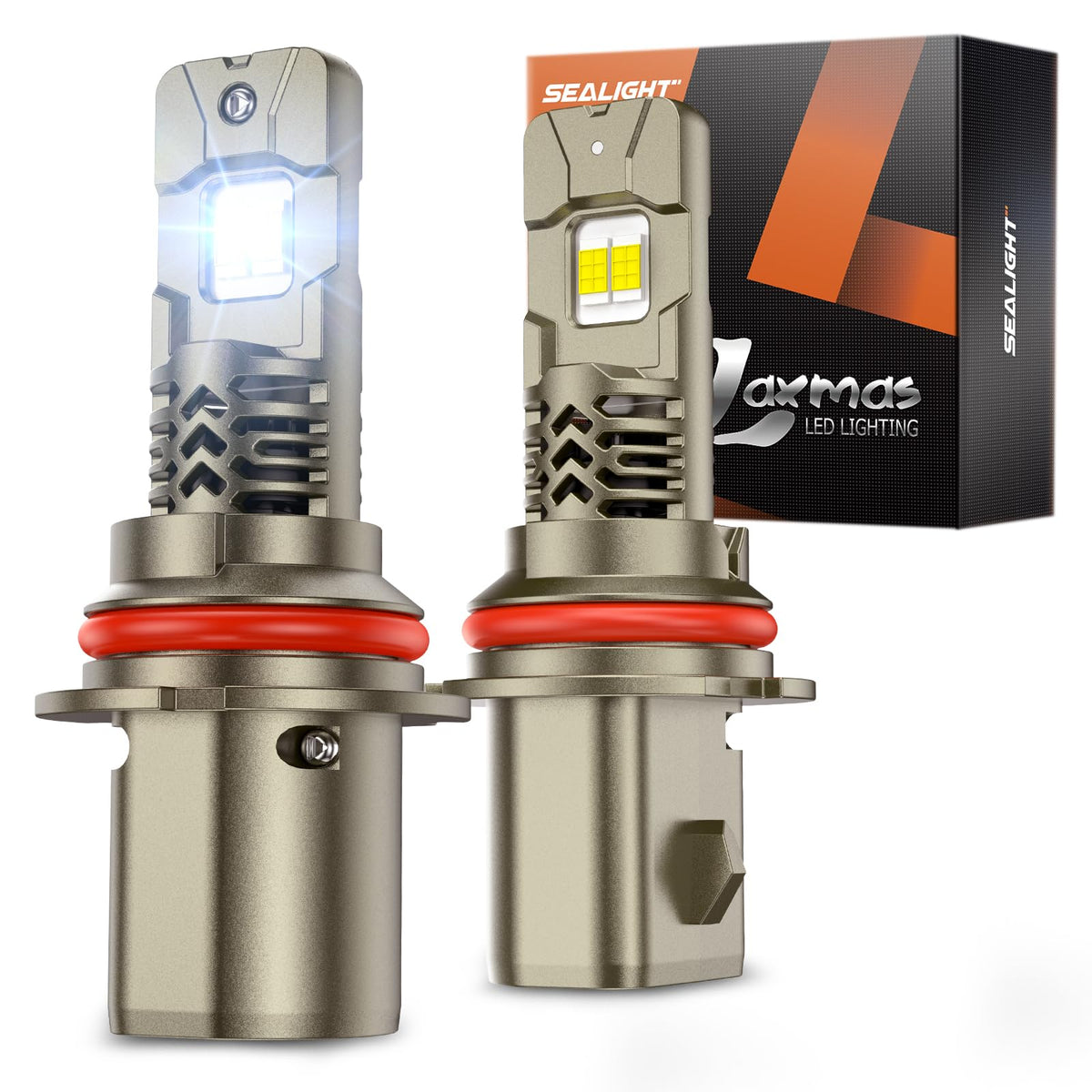 Sealight 9004/Hb1 Led Bulbs Super Bright, 34000Lm 6500K White 9004 Halogen Raplacement Fog Lights, Canbus Ready Direct Fit, Plug