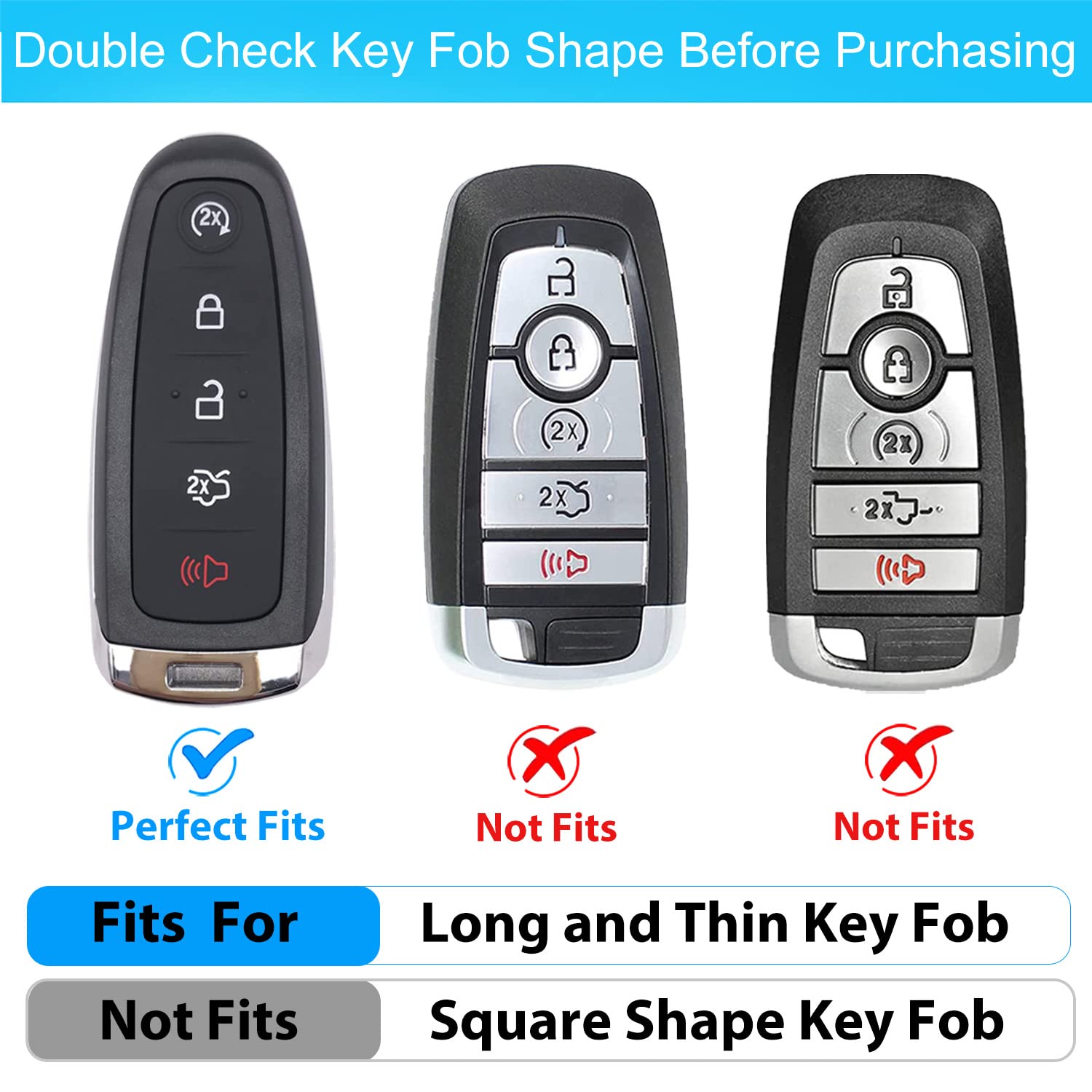 Ollen Tpu Key Fob Cover Fit For Ford C-Max Edge Escape Expedition Explorer Flex Focus Taurus Lincoln Mks Mkt Mkx Navigator, Full Protection Soft Tpu Key Case, With Bling Key Ring, White