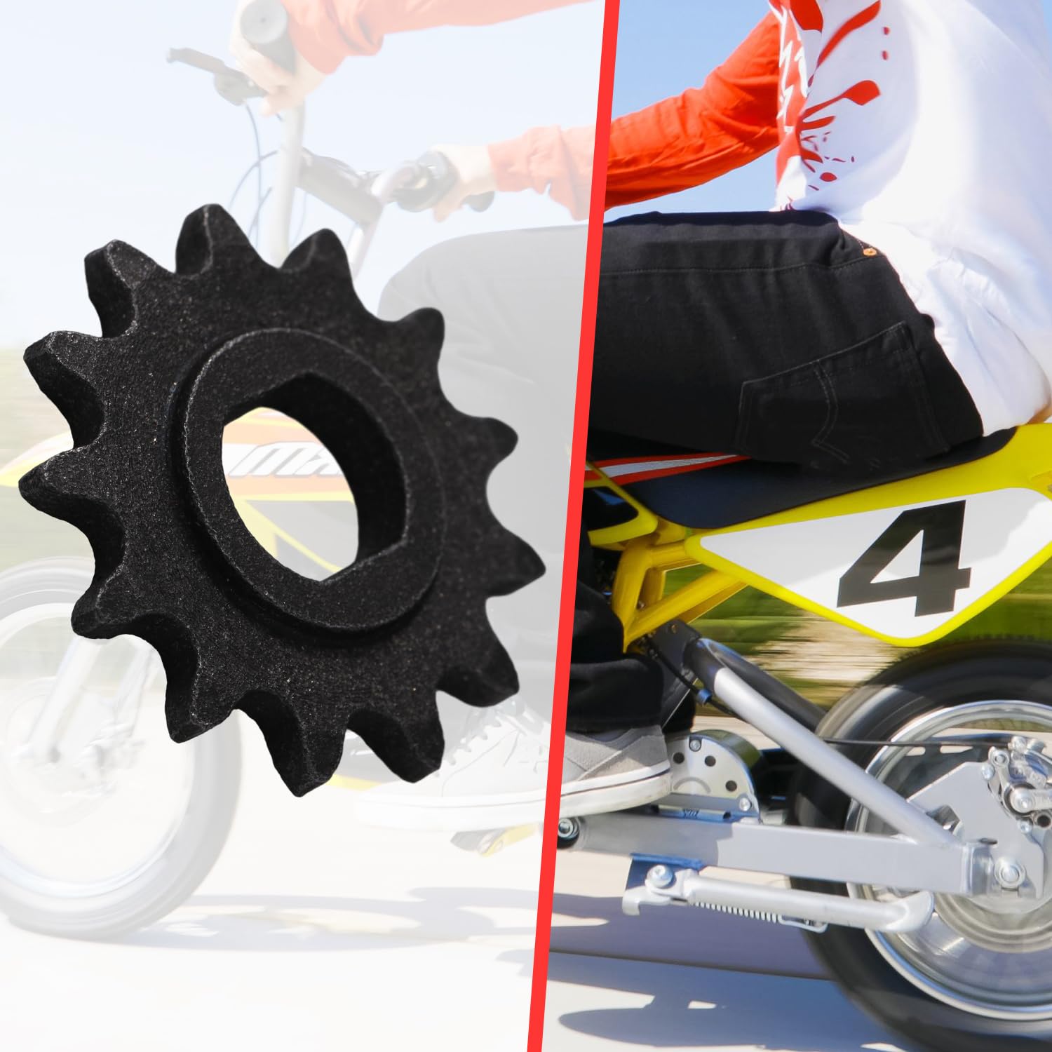 KAMIER Upgraded 25H Chain 13T Teeth Motor Sprocket Master Link Replacement for Razor MX500 MX650 SX500 Mcgrath Dirt Rocket Bike