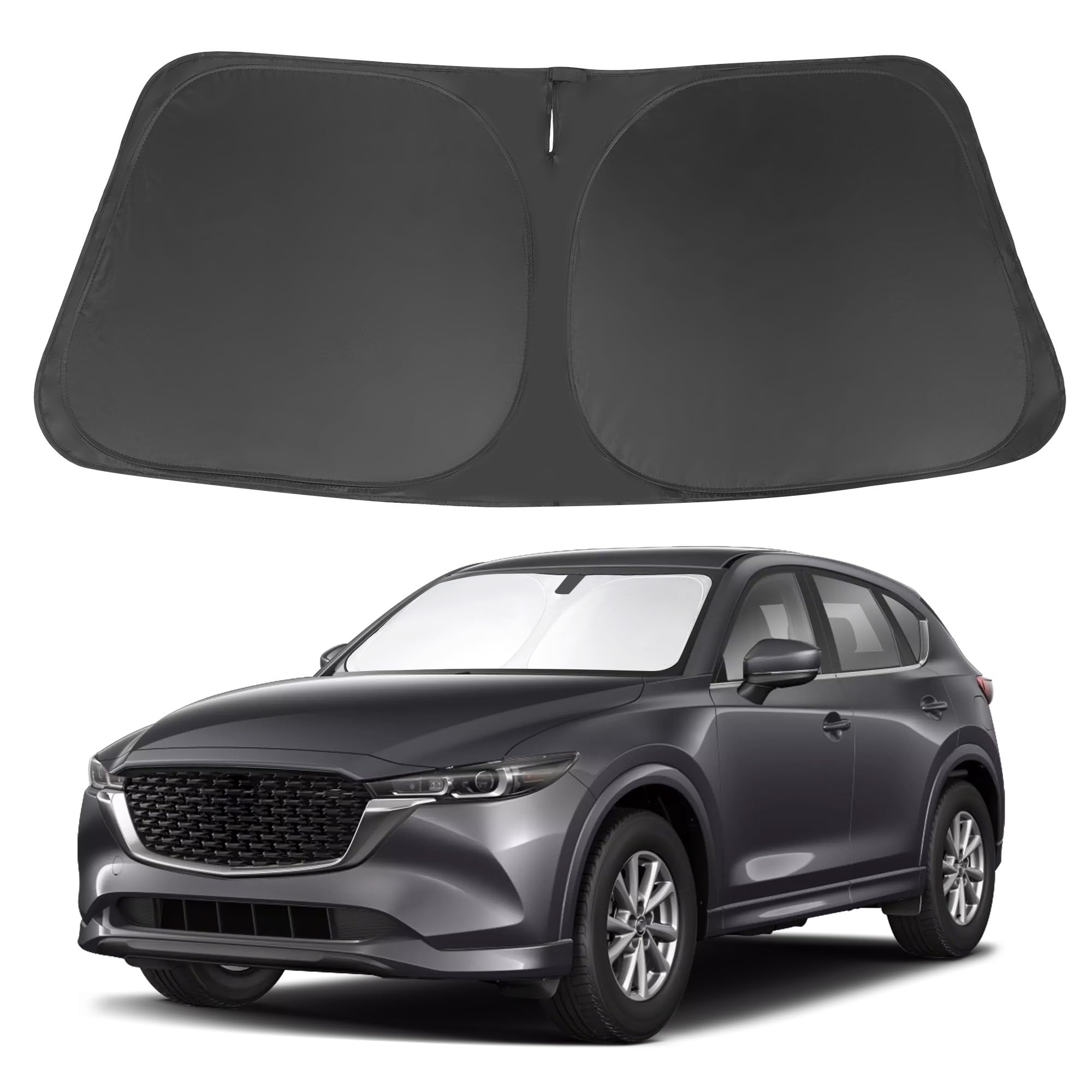 Windshield Sun Shade Custom Fit For 2017-2024 2025 Mazda Cx5 Cx-5 Accessories Front Window Sunshade Shield Blocker Keeps Car Coo