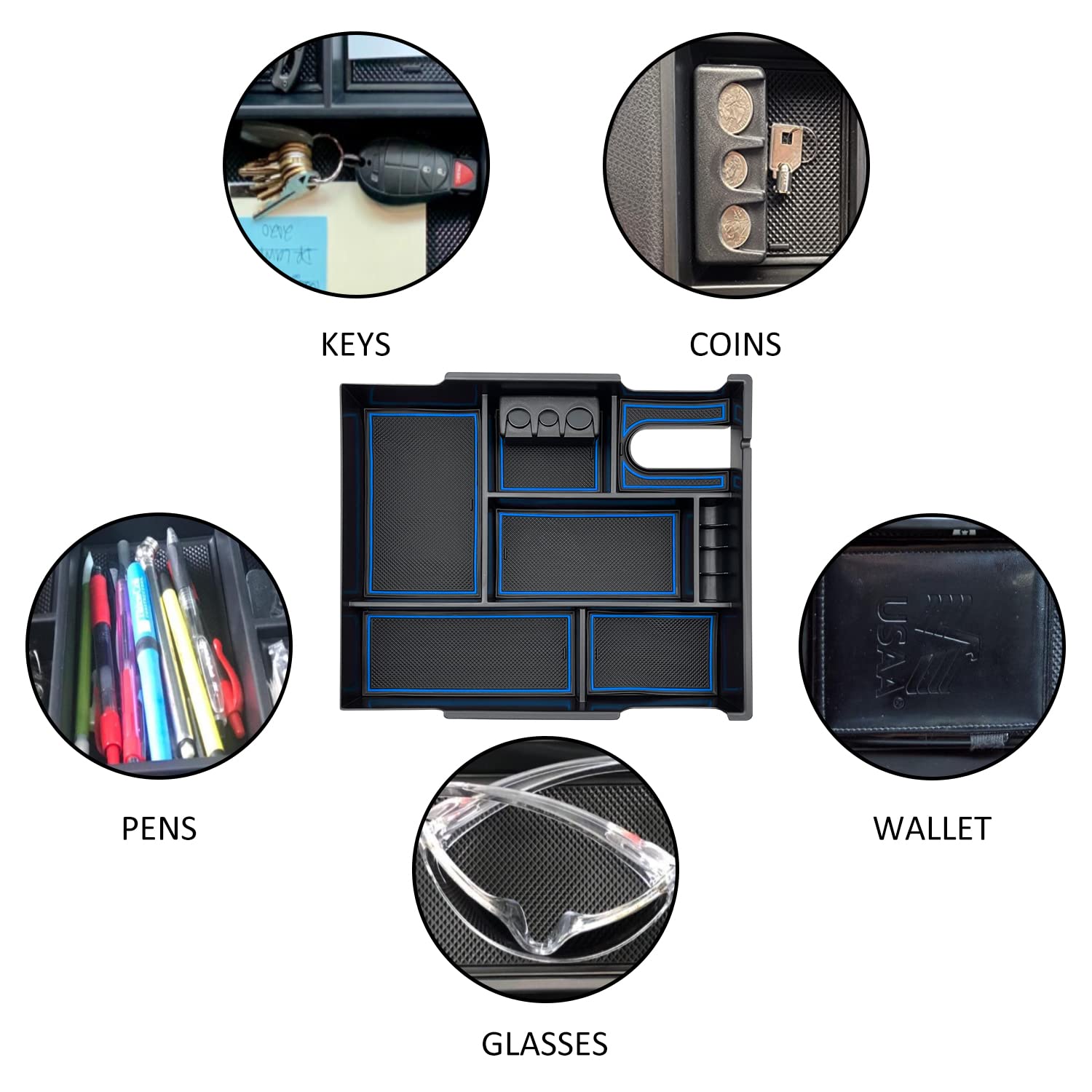 Jojomark Compatible With Toyota Tundra Accessories Center Console Tray Organizer Fits For Toyota Tundra 2014-2020 2021 Insert Ab