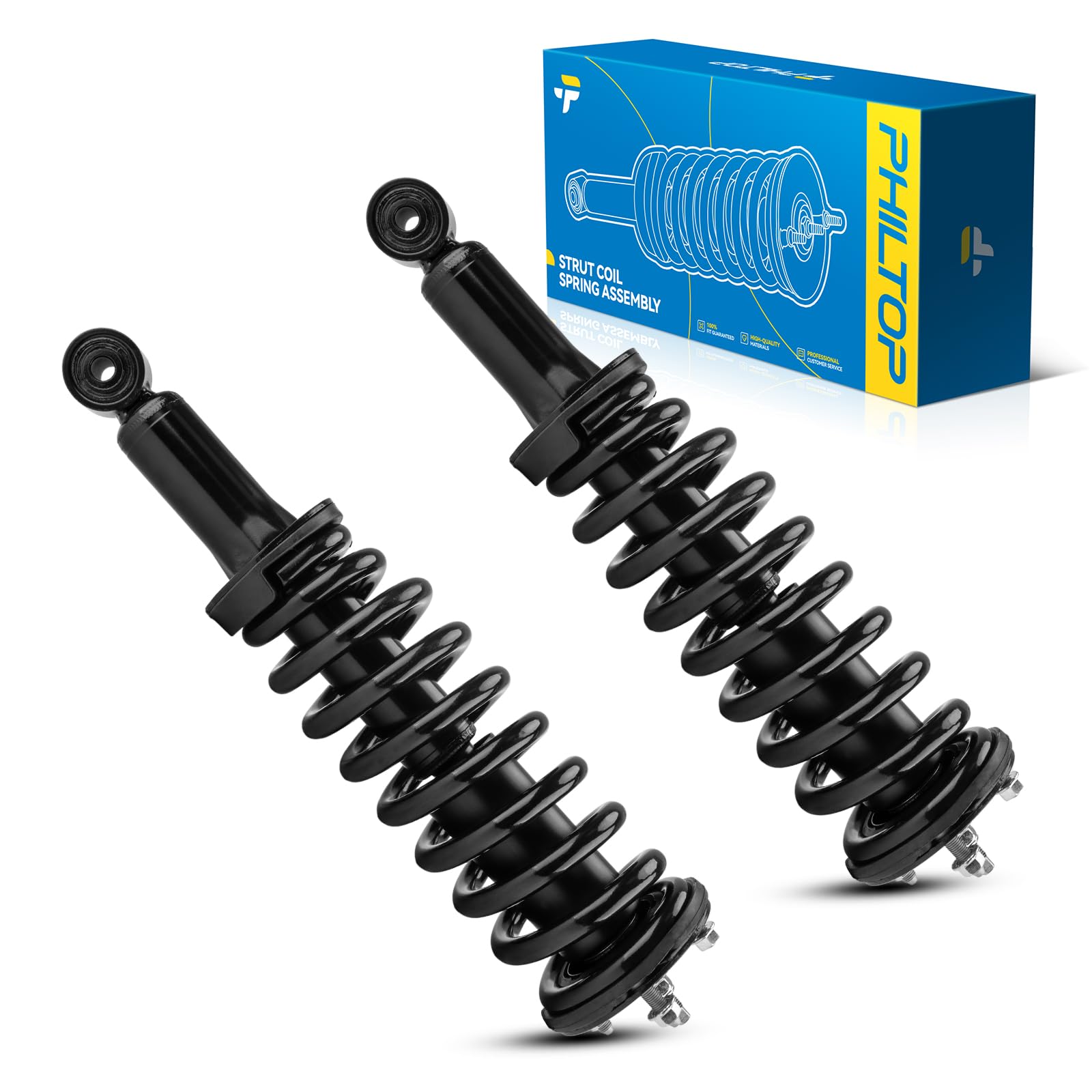 Philtop Front Strut Shock Assembly W/Coil Spring Fit For 2000 2001 2002 2003 2004 2005 2006 Toyota Tundra, 171347L 171347R Shock